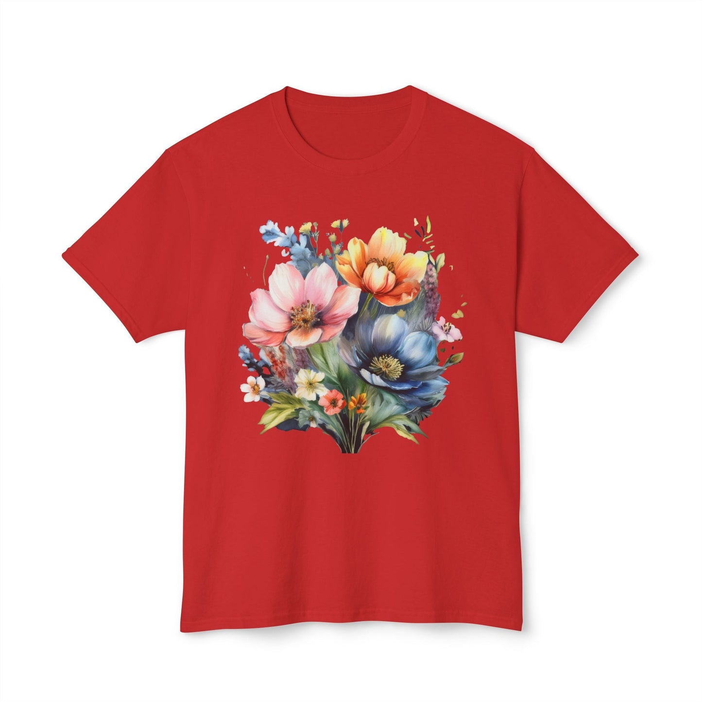 Floral T Shirt With Full Color Art Print Unisex HD Cotton Designed And Printed In USA