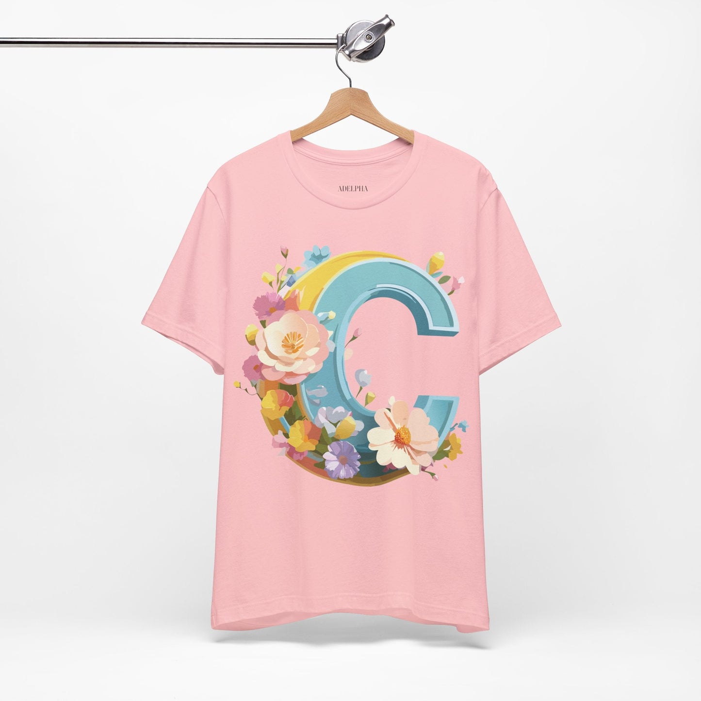 Letter C Shirt Graphic Tee Unisex Vintage Art Design Tee Adelpha Premium Short Sleeve
