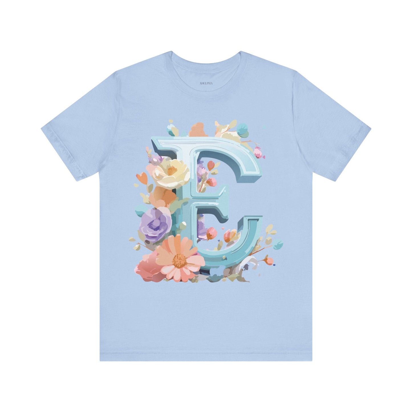 Unisex Letter E  Graphic Tee Featuring Vintage Inspired Artwork Collection