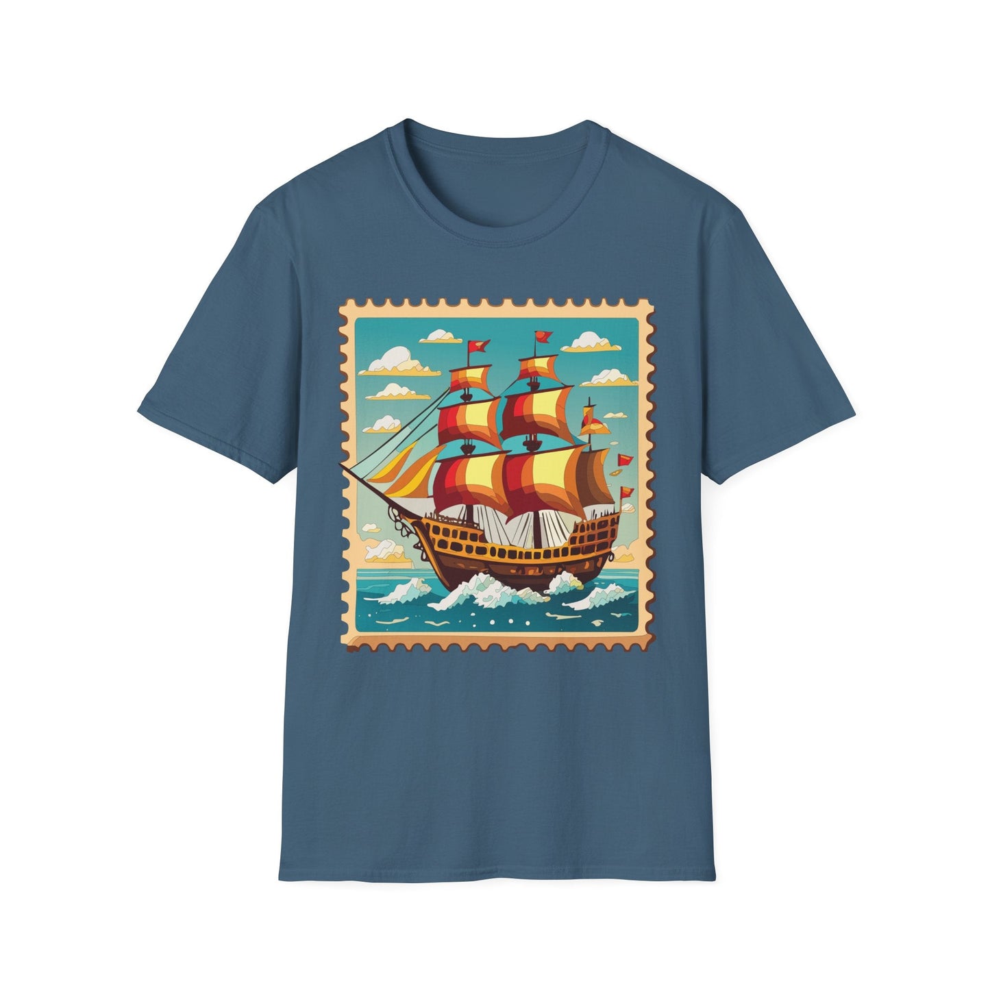 Unisex Softstyle Short Sleeve T Shirt Gildan 64000 Ring Spun Cotton Vessel Ship Frigate Tee