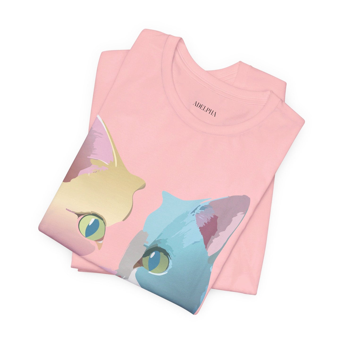 Cat Graphic Tee Unisex Short Sleeve Shirt Vintage Style Adelpha