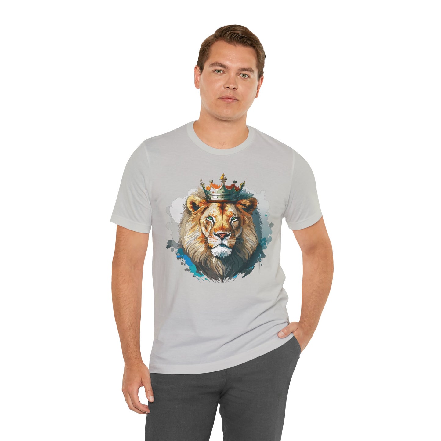 Unisex King Lion Tee, Animal Shirt, Tee Shirt with Lion, Crown T-Shirt, Animal King Tees, Crown Shirt, Safari T-Shirt 3