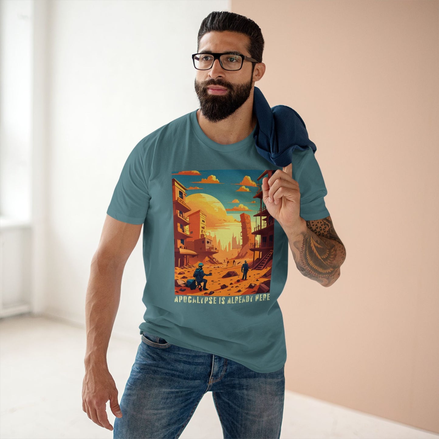 Cataclysm Doomsday Shirt Unisex Premium Cotton Tee With Original Art From Retro2Nova Art Collection