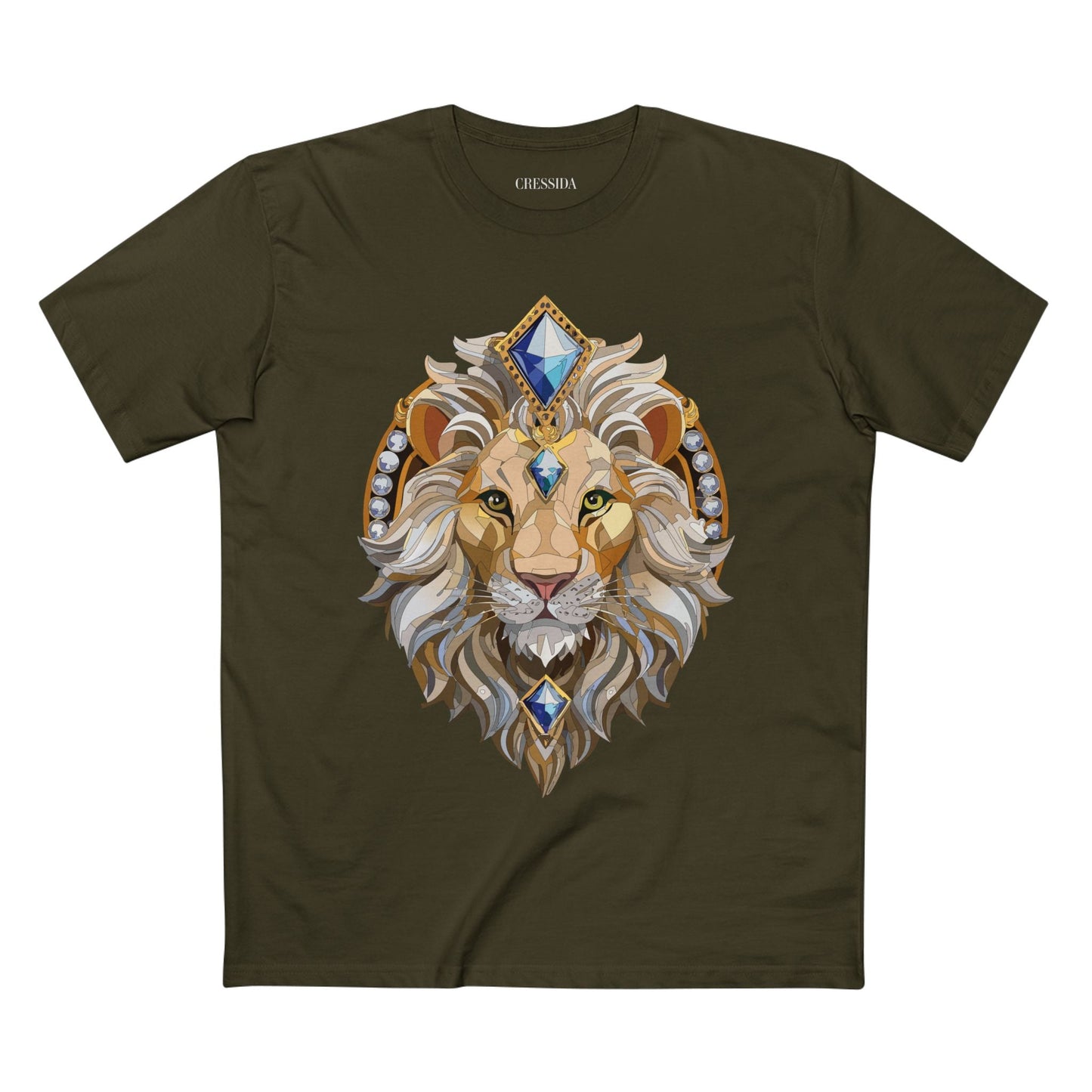 Lion Graphic Unisex 100 Cotton Tee With Unique Animal Golden Medallion Art Design 9