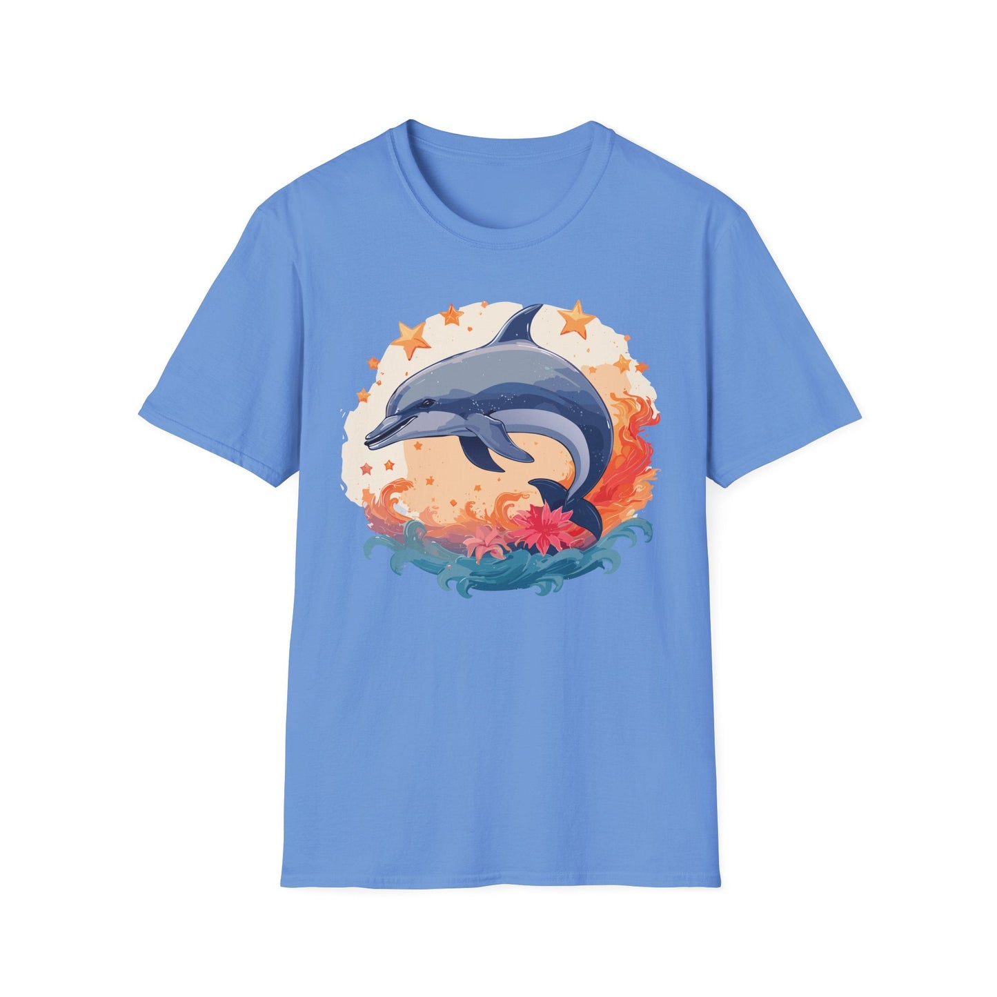 Dolphin Shirt Unisex Tee Gildan Softstyle 64000 100 Percent Ring Spun Cotton Comfort Wear