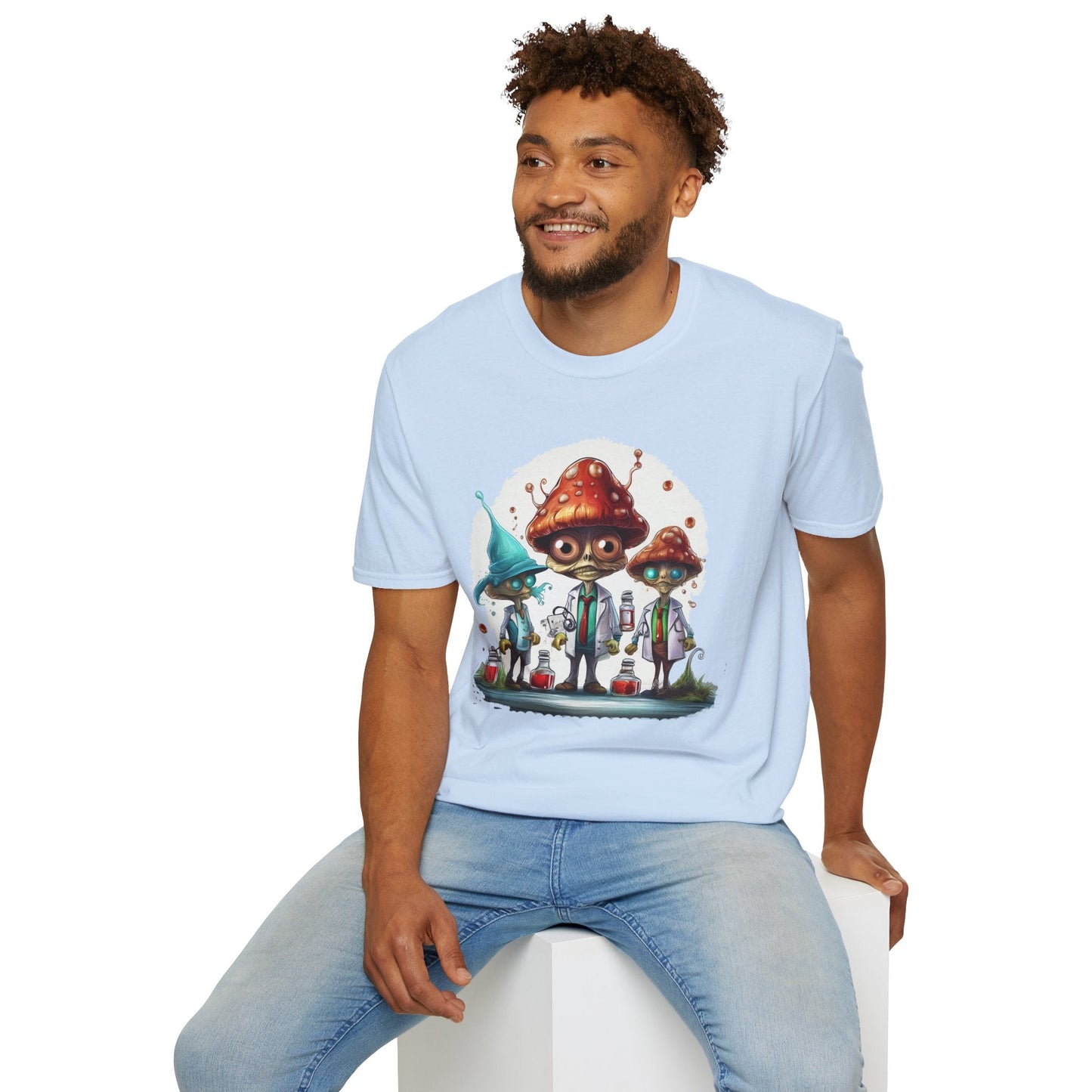 Mashroom Tee Shirt Unisex Funny Mashroom Design Cotton Tee Gildan Softstyle 64000
