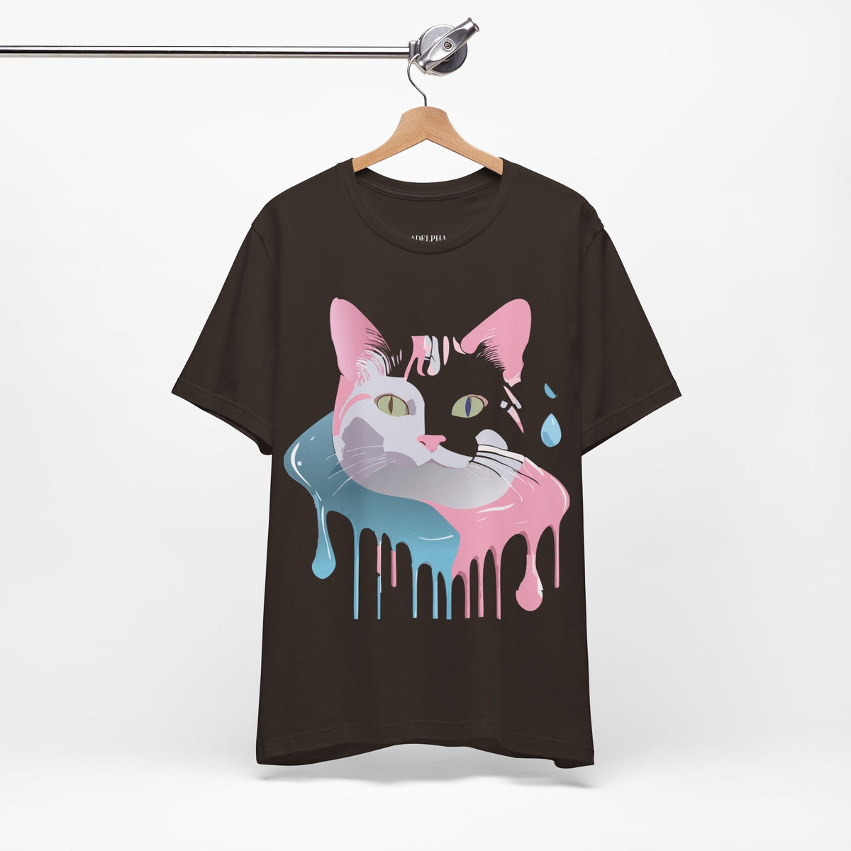 Cat Graphic Unisex Cotton Bella+Canvas Tee with Art Animal Design e106