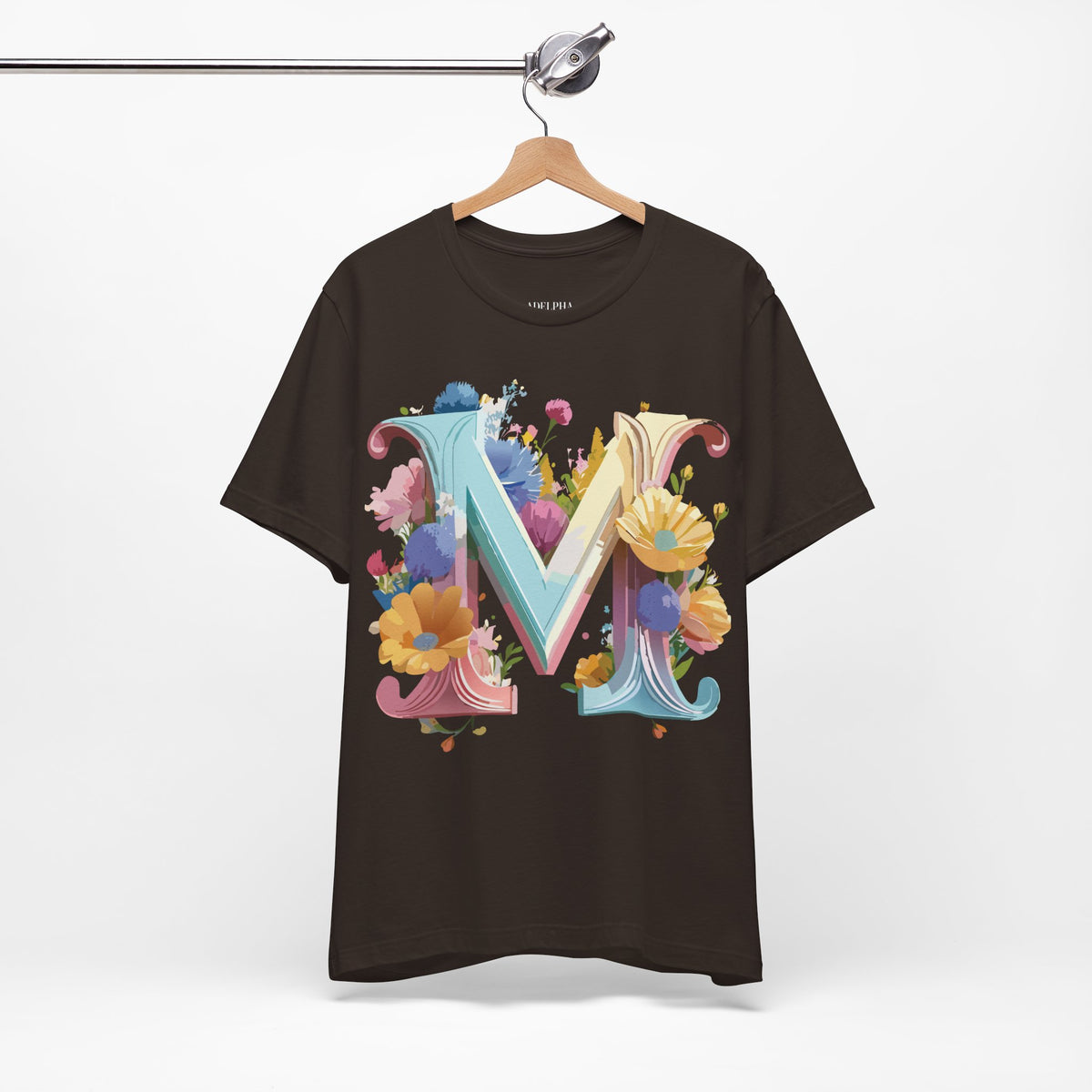 Letter M Graphic Unisex Cotton Bella+Canvas Tee with Art Letter Design