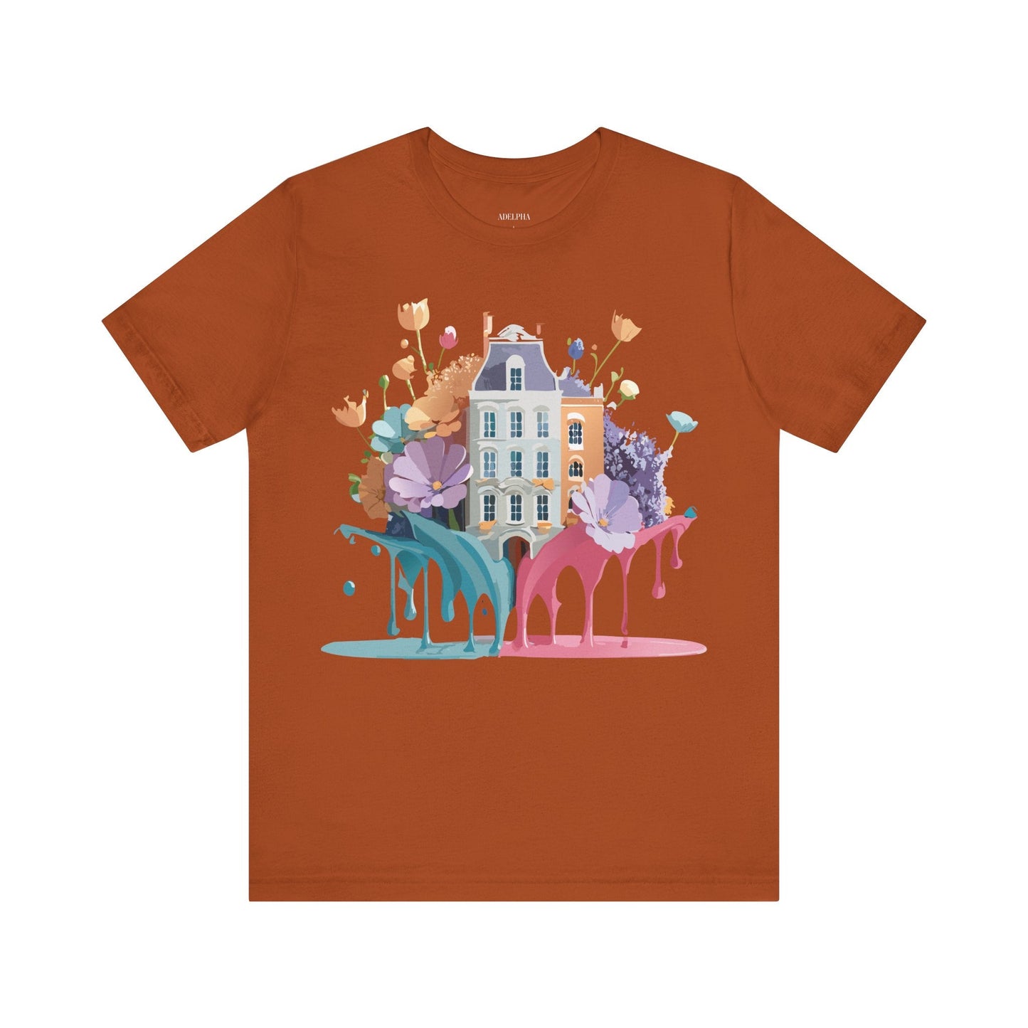 Adelpha Vintage Amsterdam Graphic Tee For Everyday Casual Wear Unisex Short Sleeve Shirt