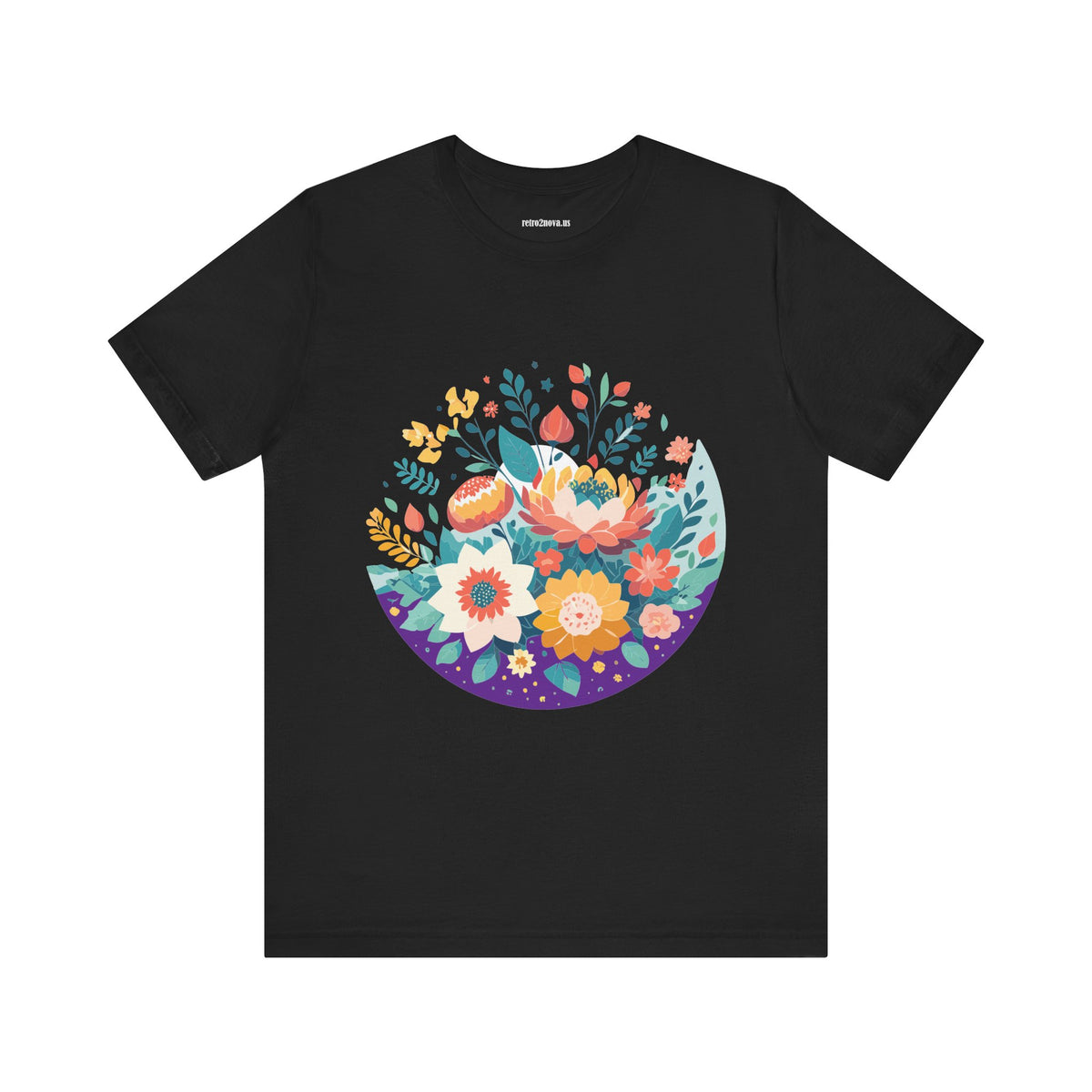 Floral Graphic Unisex Cotton Bella+Canvas Tee with Flowers Design ab101