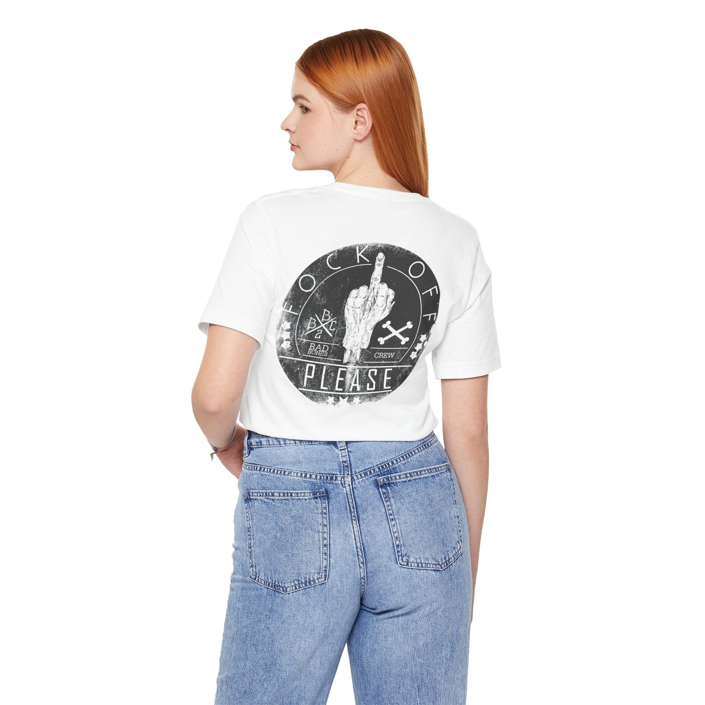 Middle Finger Skull Graphic Design Unisex Cotton T-Shirt A-11