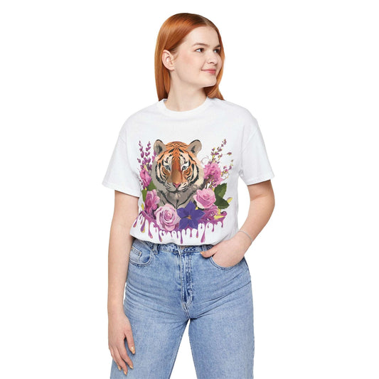 Tiger Graphic Unisex 100 Cotton Vintage Art with Animal Tee 12