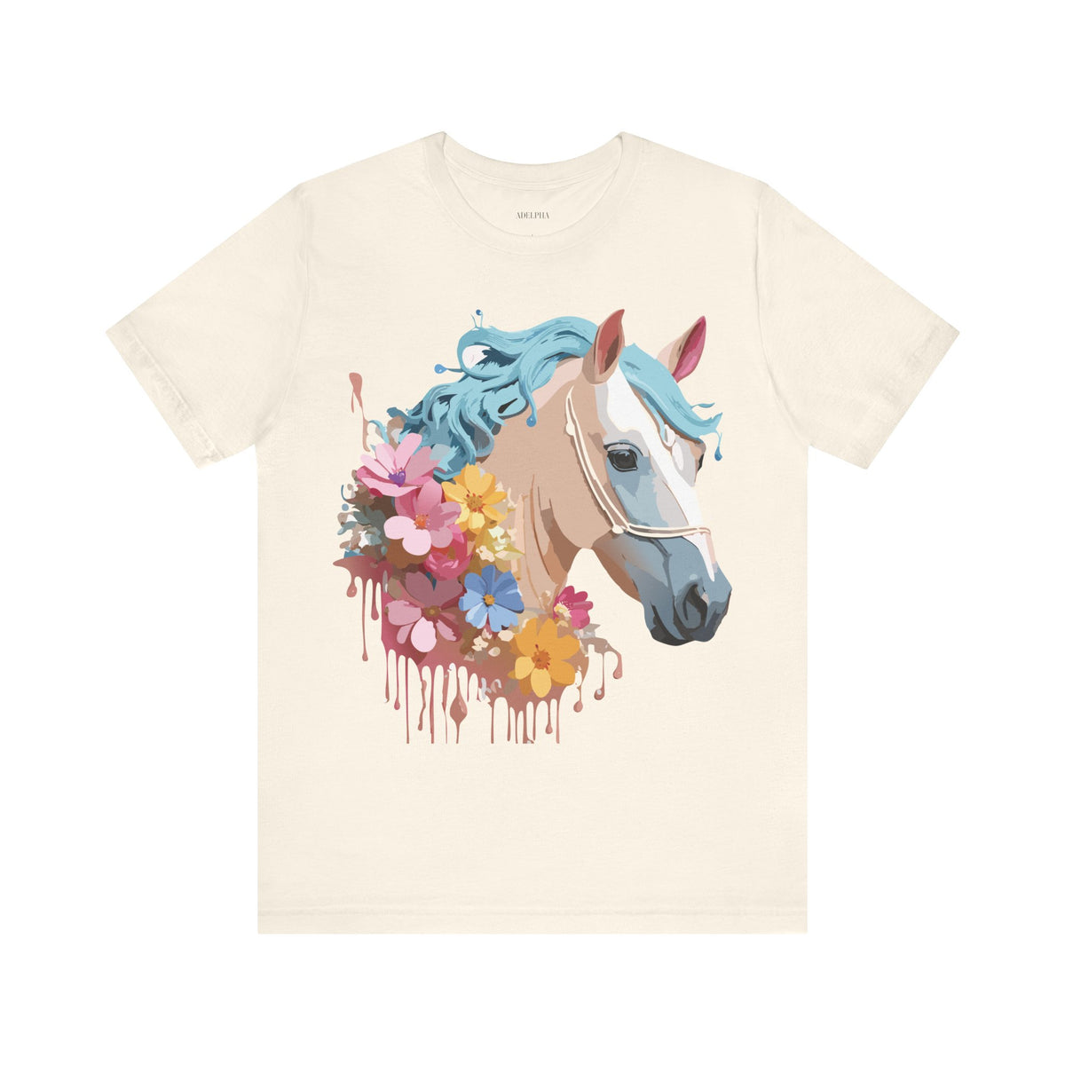 Horse Graphic Unisex Cotton Bella+Canvas Tee with Art Animal Design e306