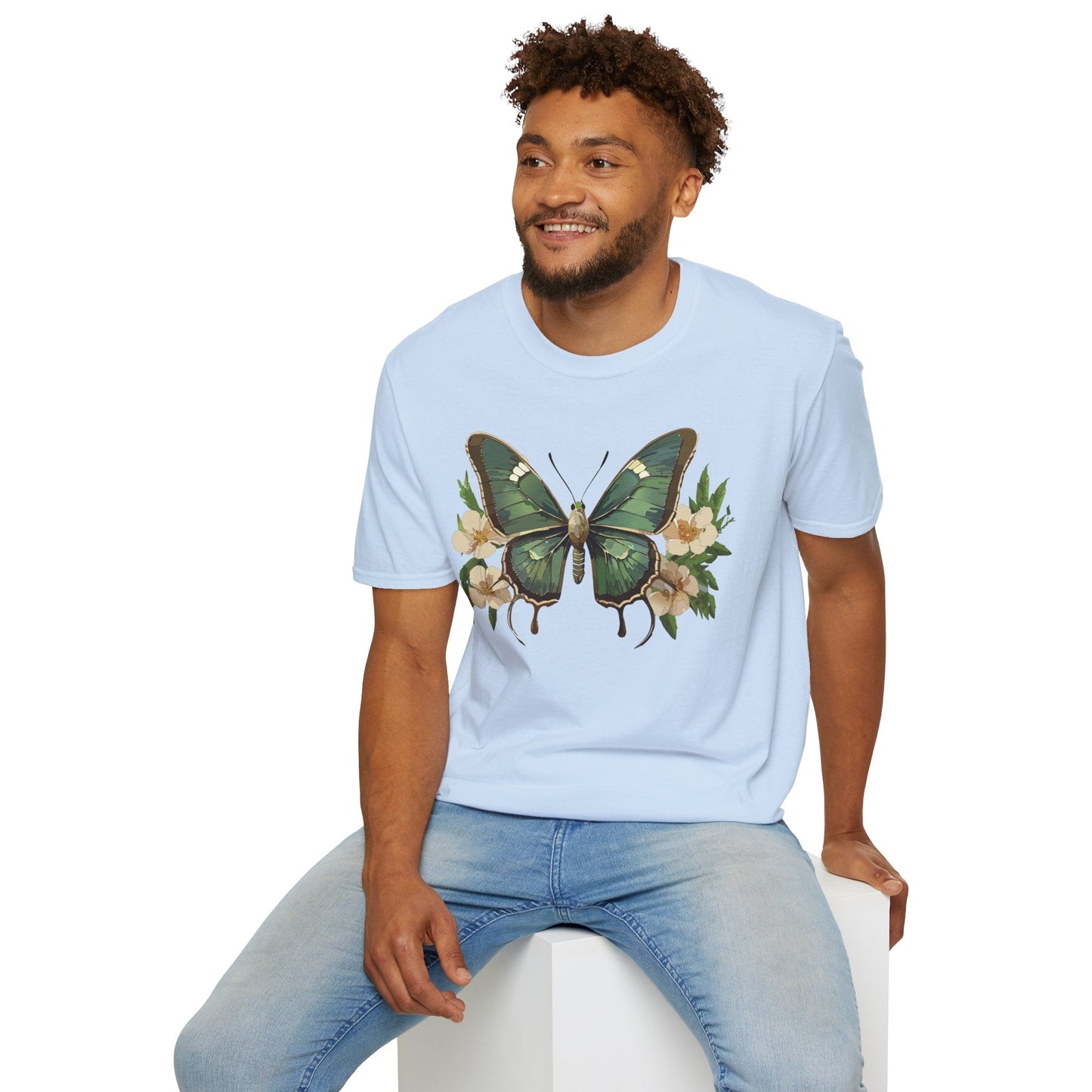 Butterfly Shirt Monarch Style Unisex T Shirt Gildan Softstyle 64000 100 Percent Ring Spun Cotton