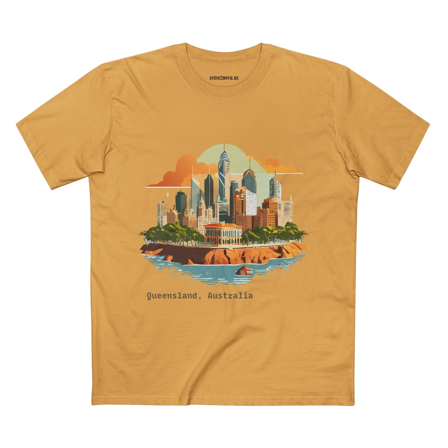 Unisex Travel Shirt Australia Art Tee Premium Cotton Original Design Retro2Nova TT65