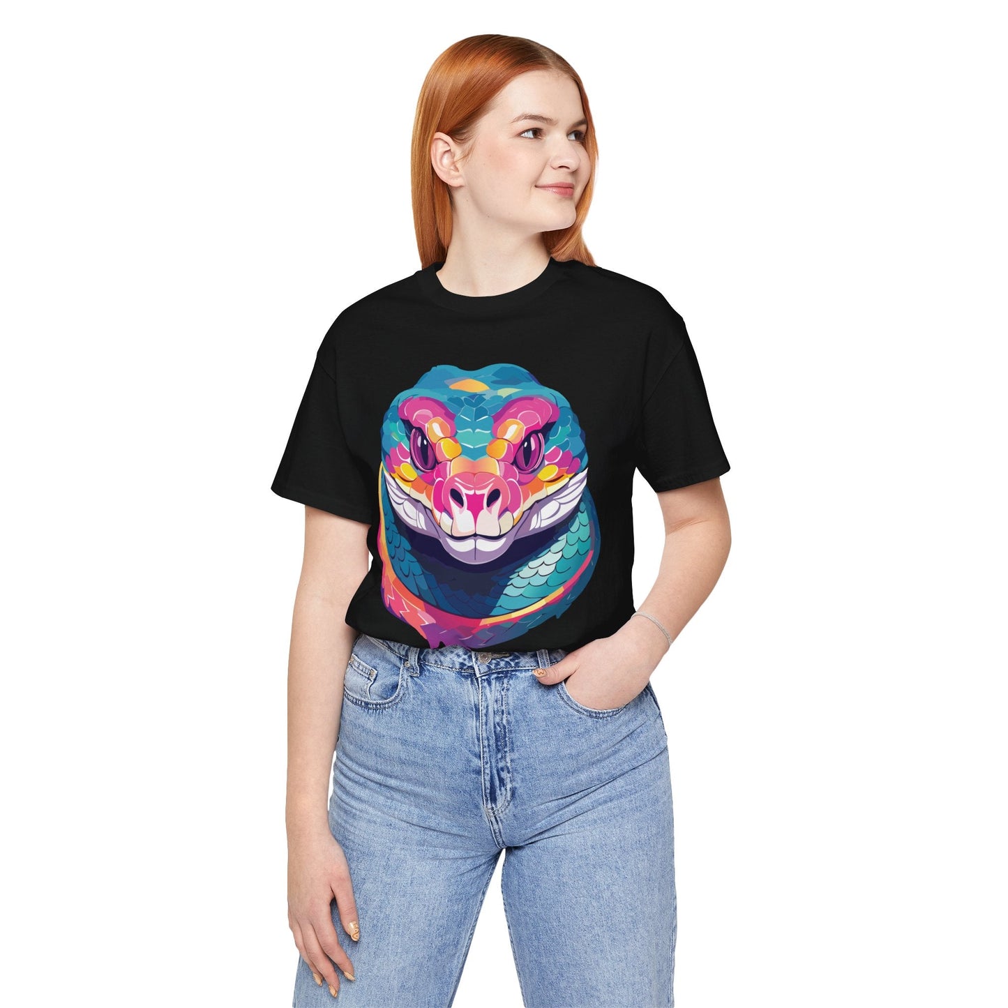 Unisex Animal Tee Shirt With Art Design, Wild Animals Short Sleeve Graphic Tee For Everyday Wear