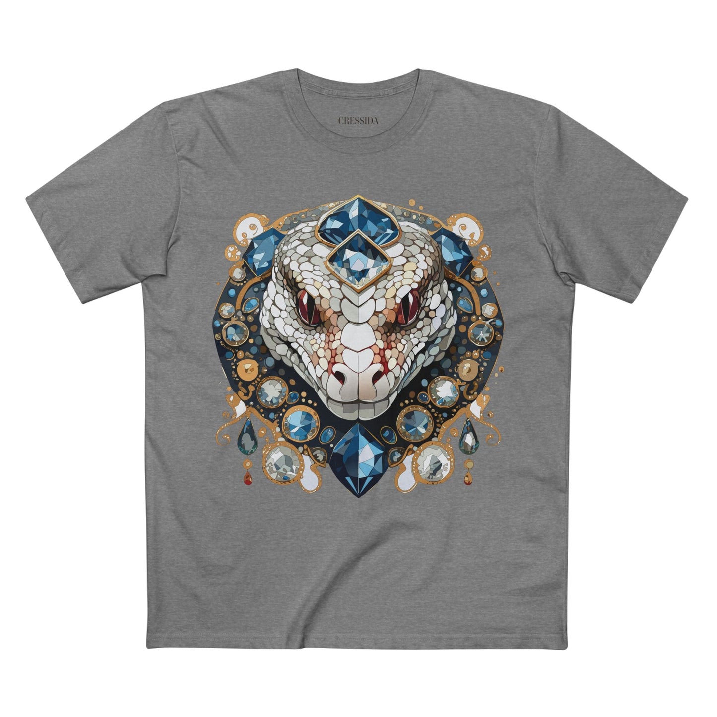 Snake Graphic Unisex 100 Cotton Tee With Unique Animal Golden Medallion Art Design 41