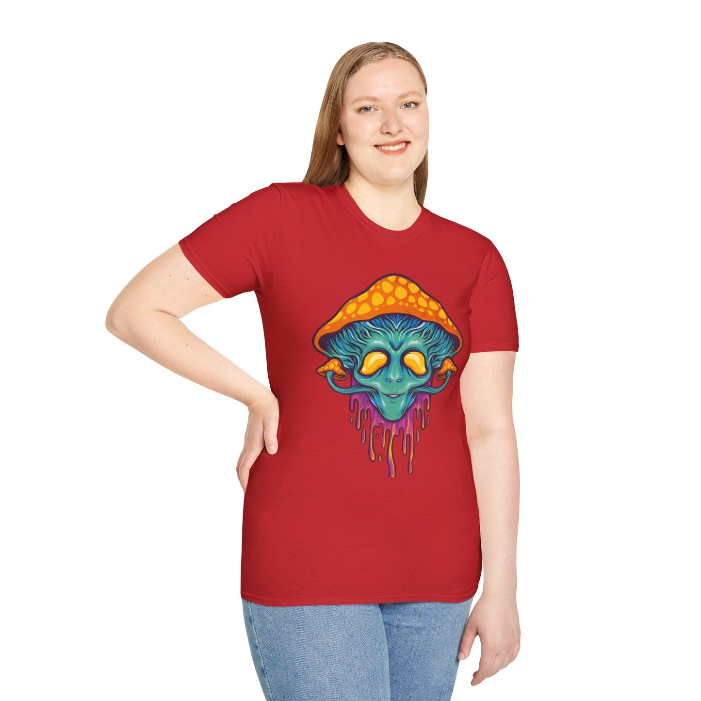 Funny Mashroom Graphic Unisex Softstyle Cotton With Cartoon Illustration Design 27
