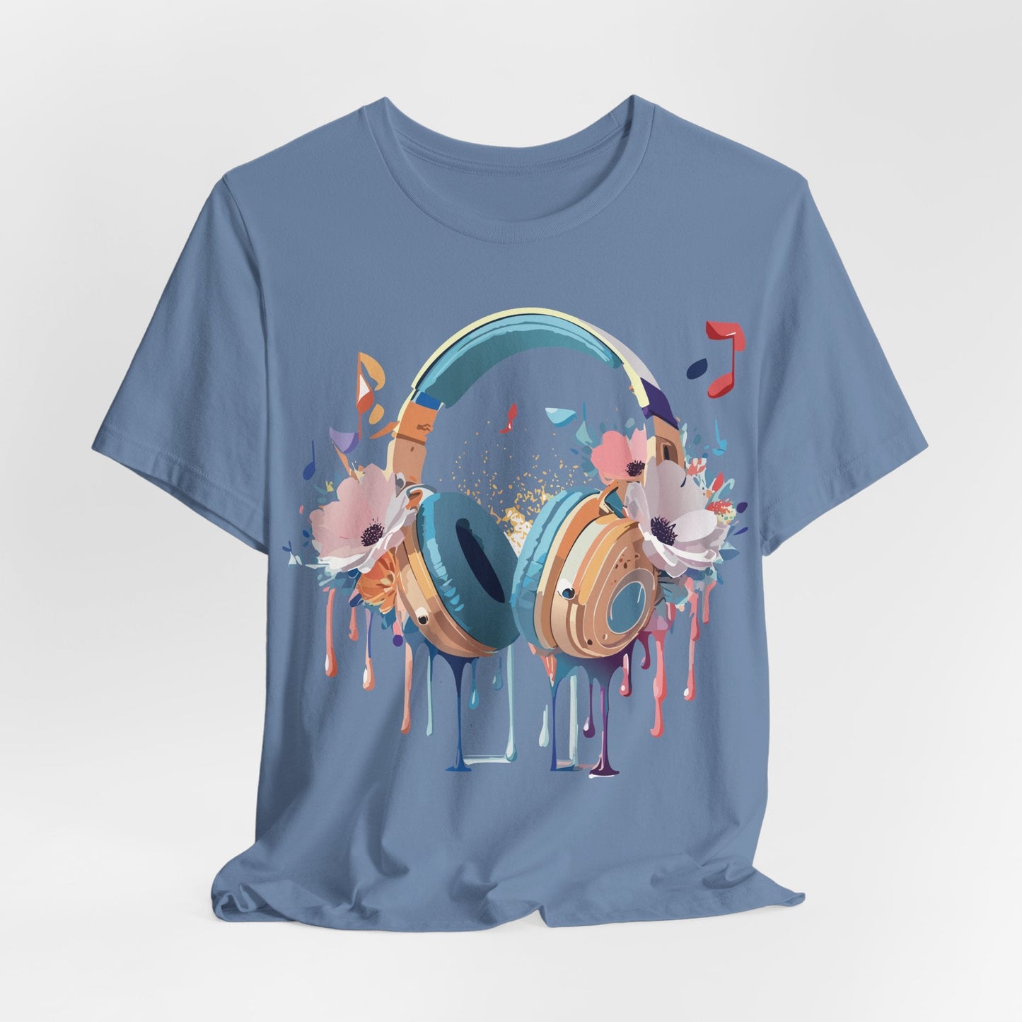 Music Graphic Unisex 100 Cotton Vintage Art with Musical Elements Tee 102
