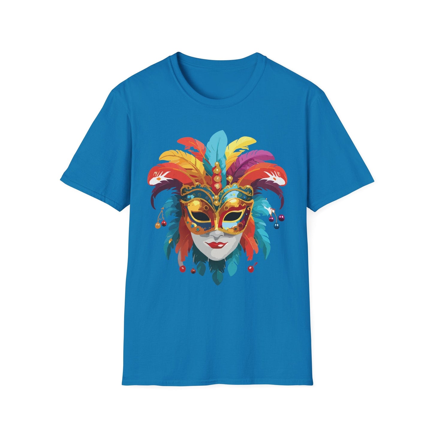 Mask Tee Shirt Unisex Masquerade Art Design Gildan Softstyle 64000 Short Sleeve Tee