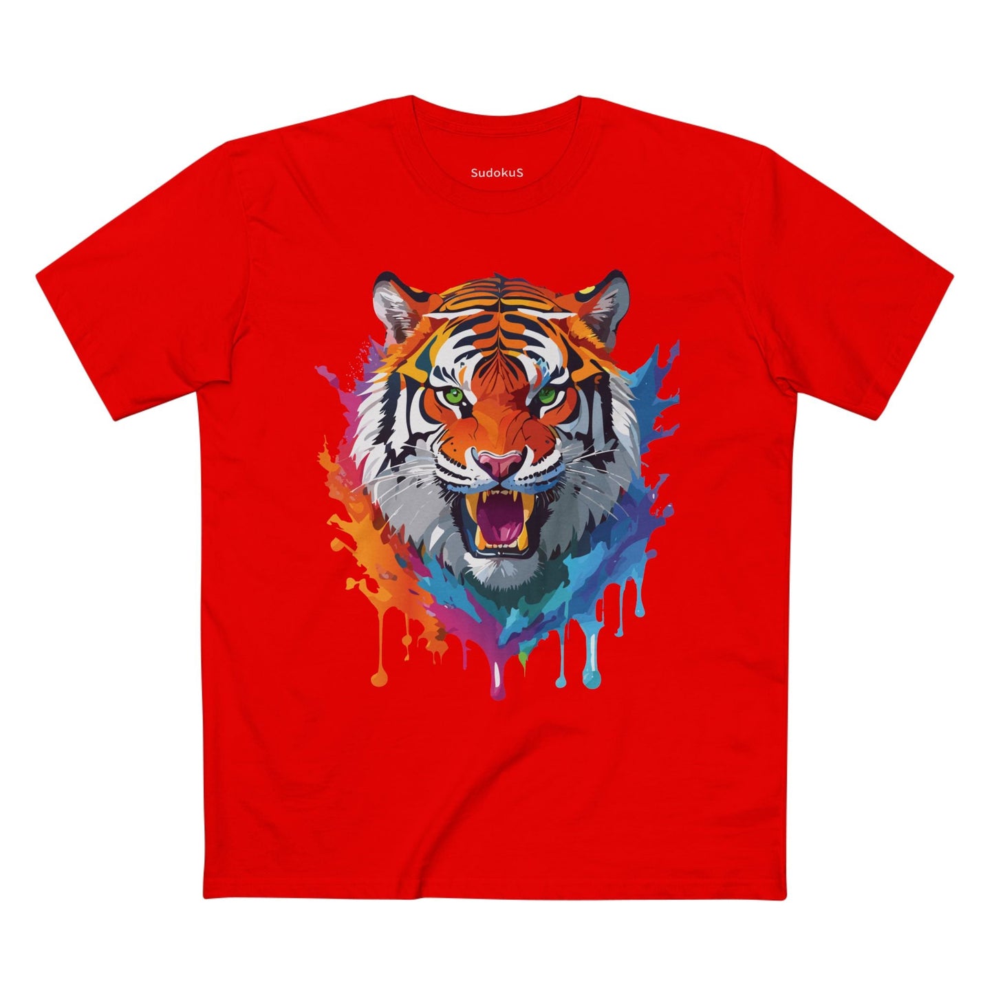 Tiger Graphic Unisex 100 Cotton Staple Tee with Animal Design Artwork 33