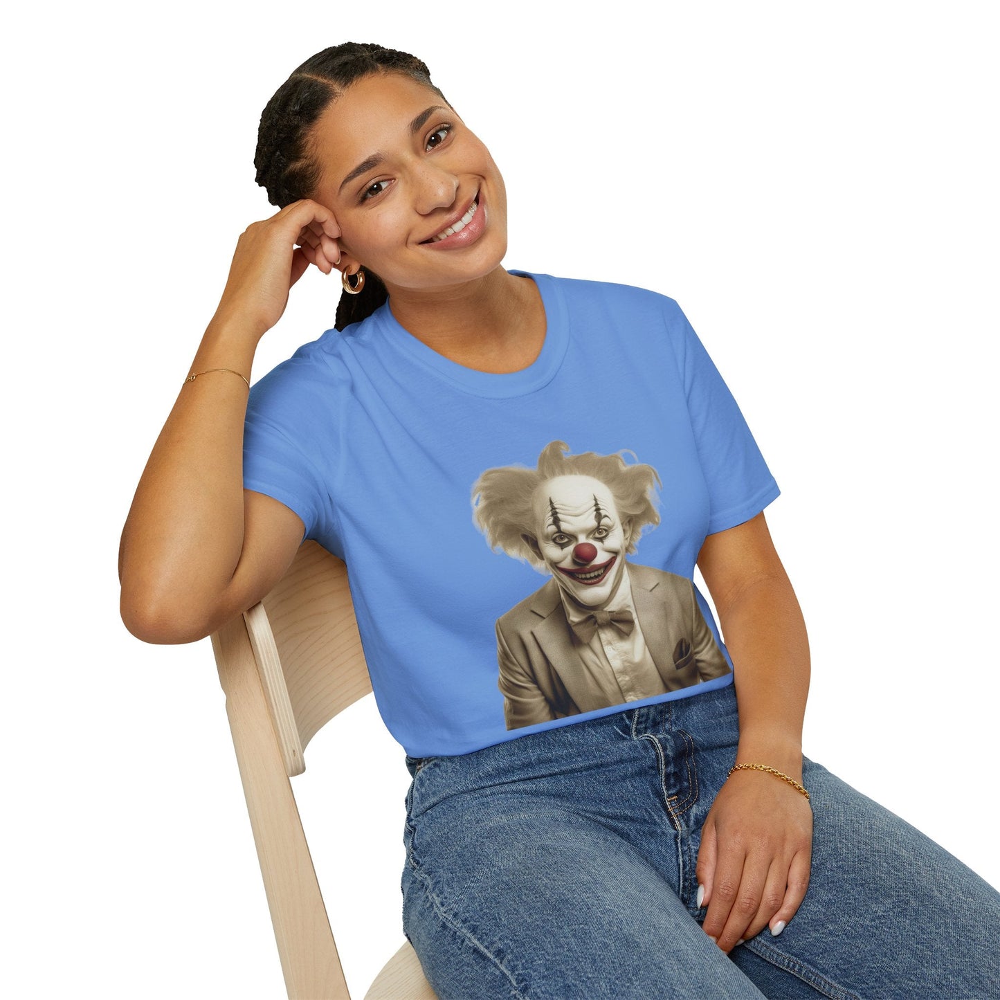 Unisex Clown Shirt Funny Man Circus Tee Softstyle 64000 Cotton Gildan Tee Lightweight Breathable