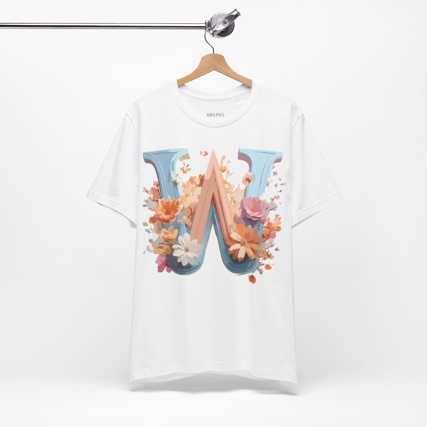 Letter W Shirt Unisex Graphic Tee Vintage Inspired Adelpha Art Design Short Sleeve