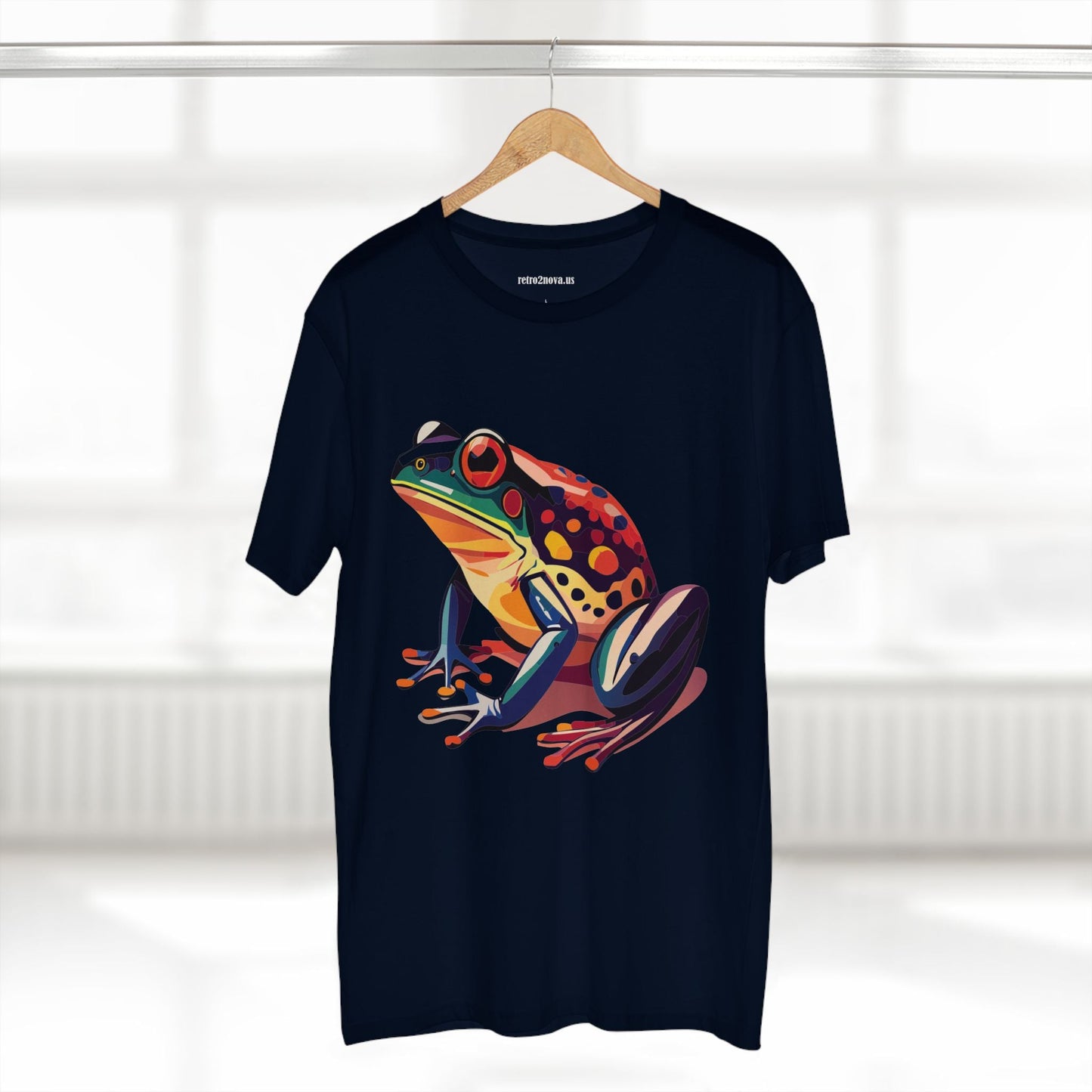 Unisex Frog Animal Shirt Art Tee By Retro2Nova Premium Cotton Staple Tee With Original Custom Artwork