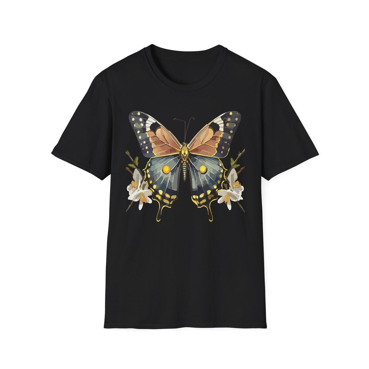 Butterfly Floral T‑Shirt — Vintage Monarch Graphic Tee Unisex 100 Cotton Gildan T-Shirt