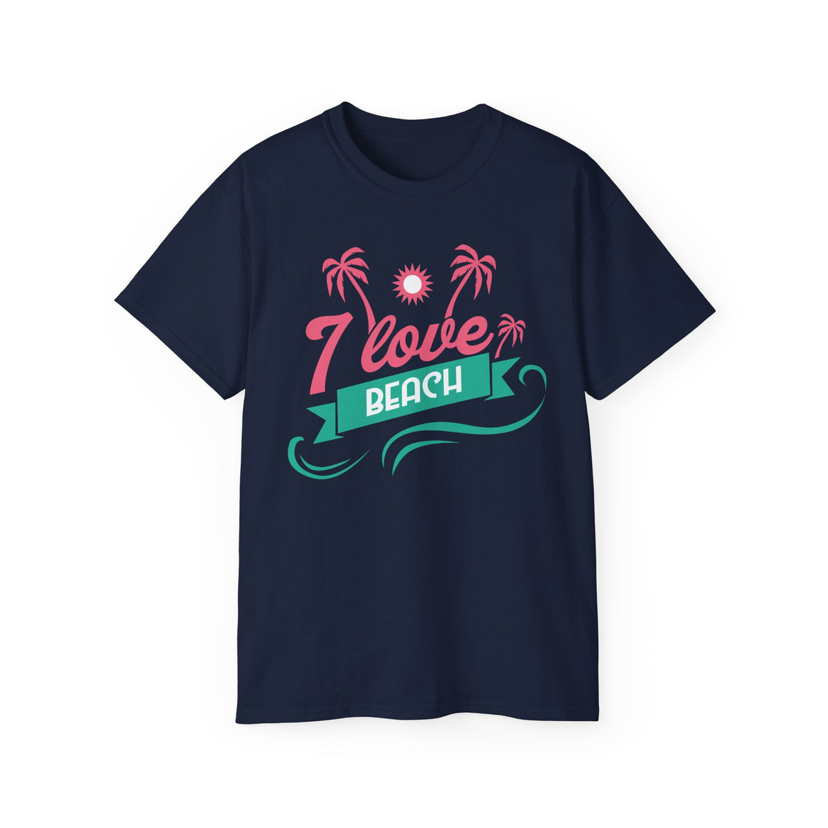 I Love Beach T-Shirt | Palm Trees Sun Waves Graphic Tee