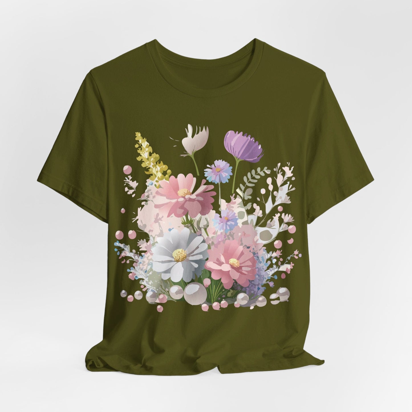 Adelpha Floral Graphic T Shirt Unisex Jersey Short Sleeve Art Design Vintage Inspired Premium