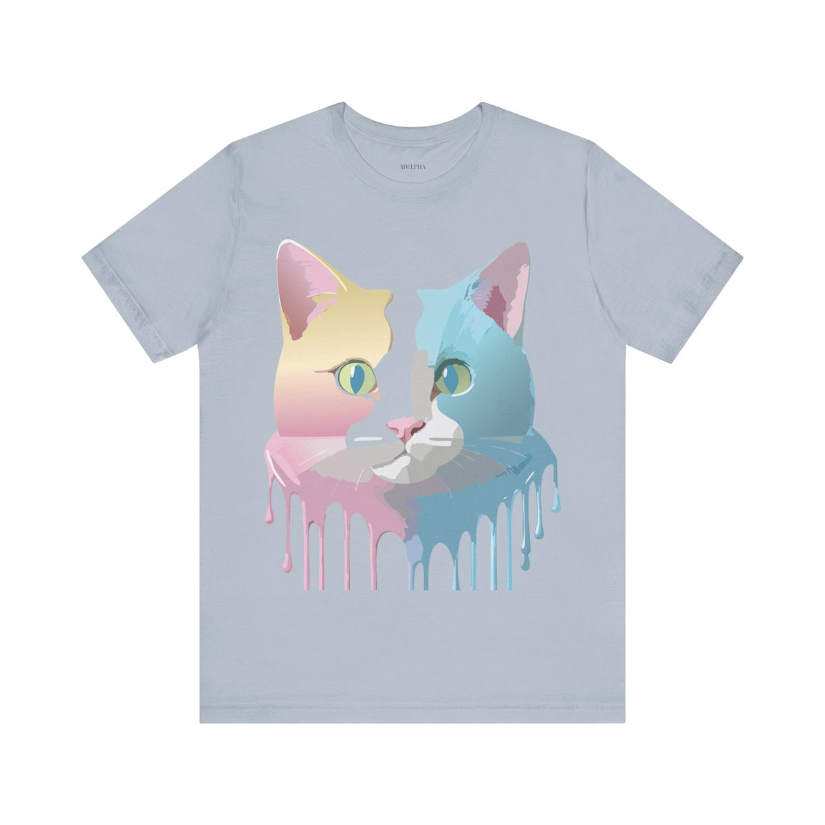 Cat Graphic Unisex Cotton Bella+Canvas Tee with Animal Art Design m09
