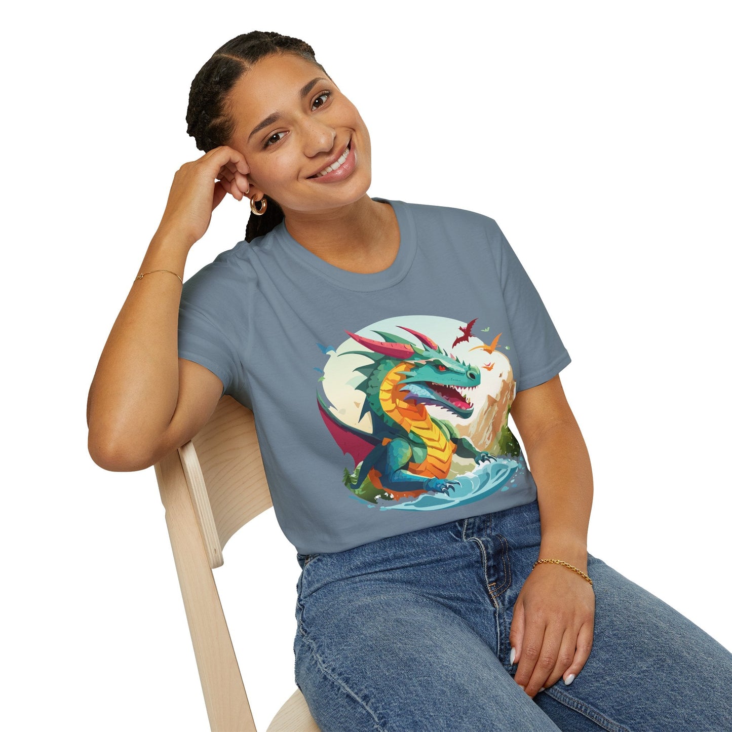 Dragon T Shirt Unisex Animal Tee Softstyle 64000 Premium 100 Percent Ring Spun Cotton