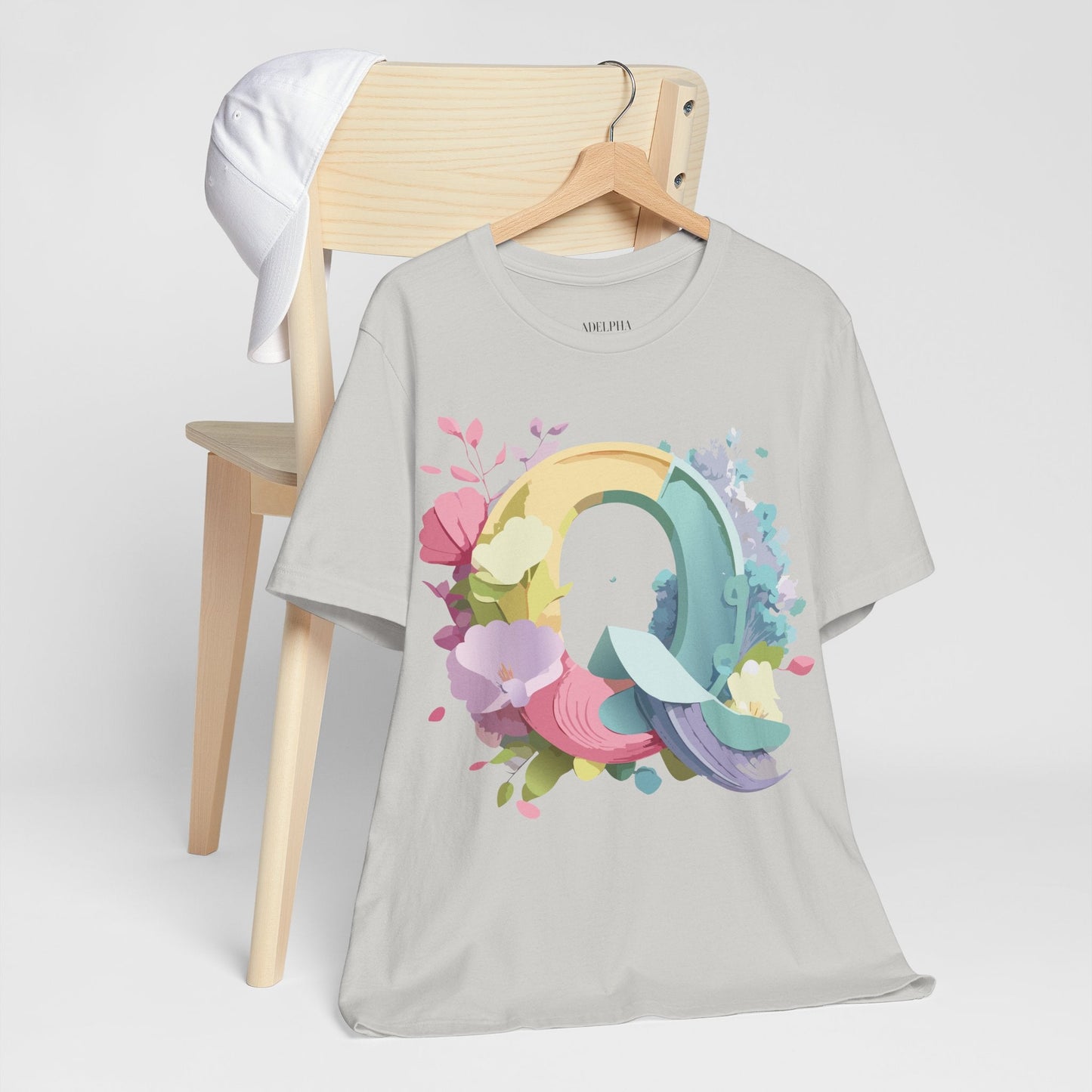 Letter Q Shirt Unisex Graphic Tee Featuring Vintage Inspired Artwork By Adelpha Collection
