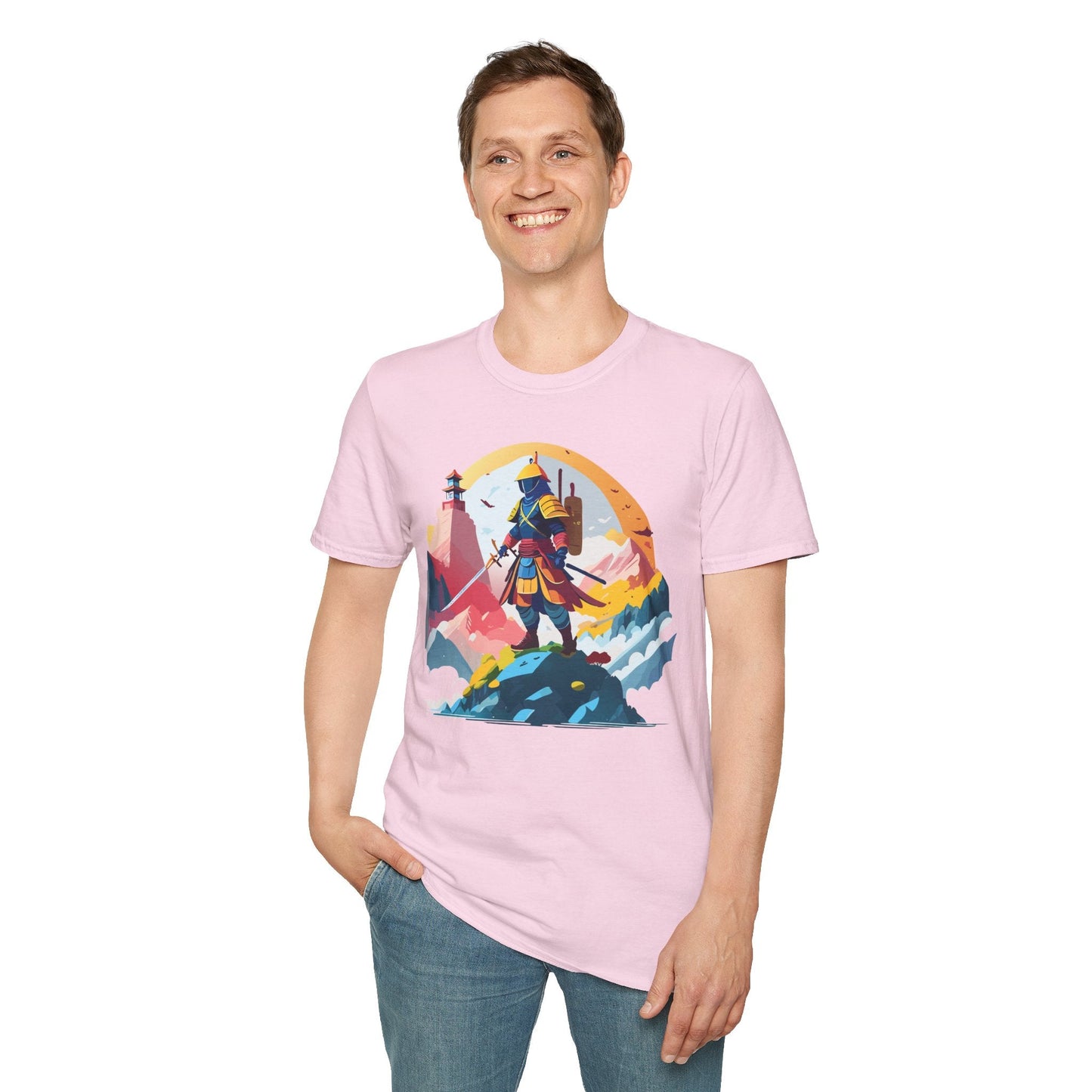 Samurai Unisex T Shirt Softstyle 64000 Short Sleeve Tee 100 Percent Cotton Breathable Comfort Fit