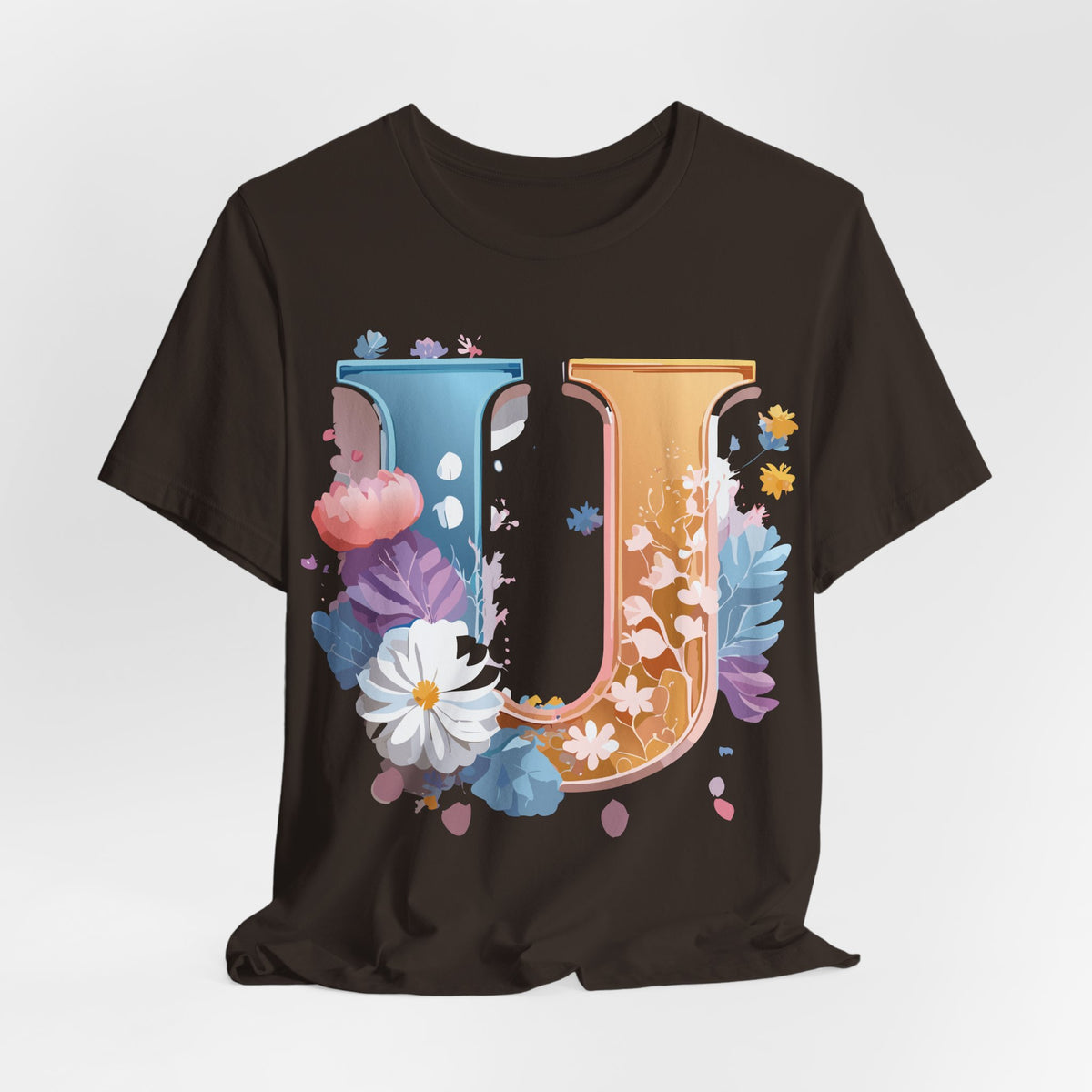 Letter U Graphic Unisex Cotton Bella+Canvas Tee with Art Letter Design