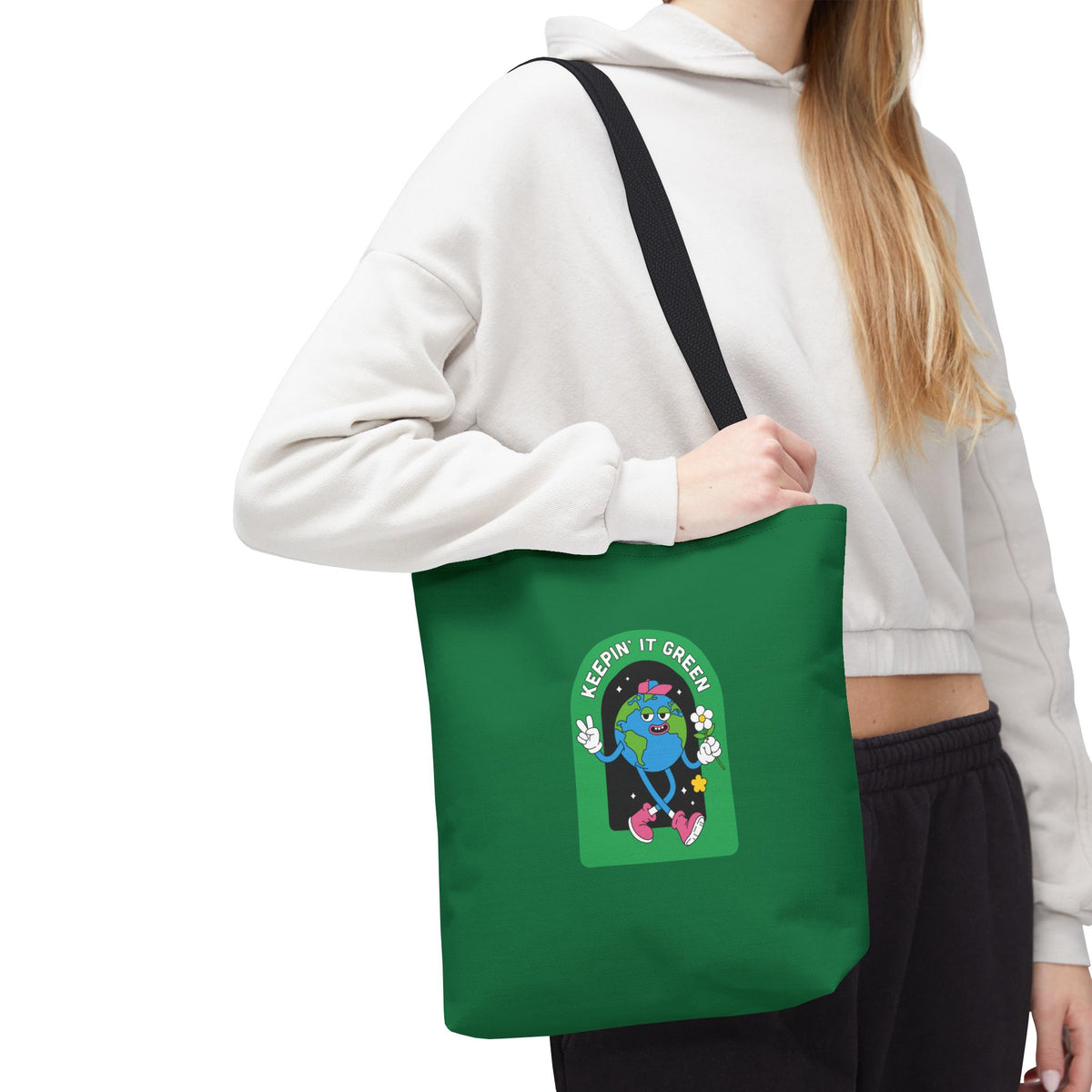 ECO GREEN COLOR CANVAS BAG HIGH-QUALITY 100% SPUN POLYESTER 3 SIZES BAG-E6