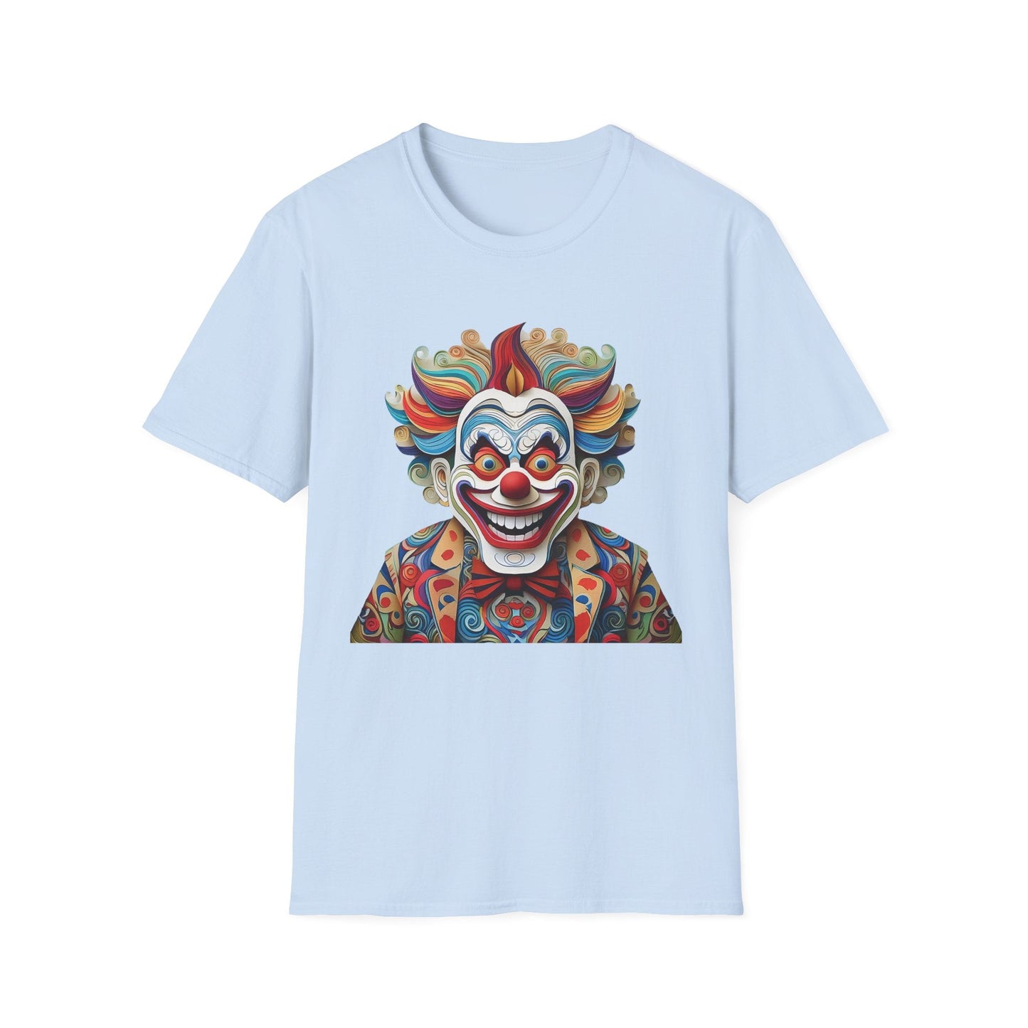 Graphic Clown Themed Unisex Softstyle Tee Funny Man Circus Scary Man Gildan 64000
