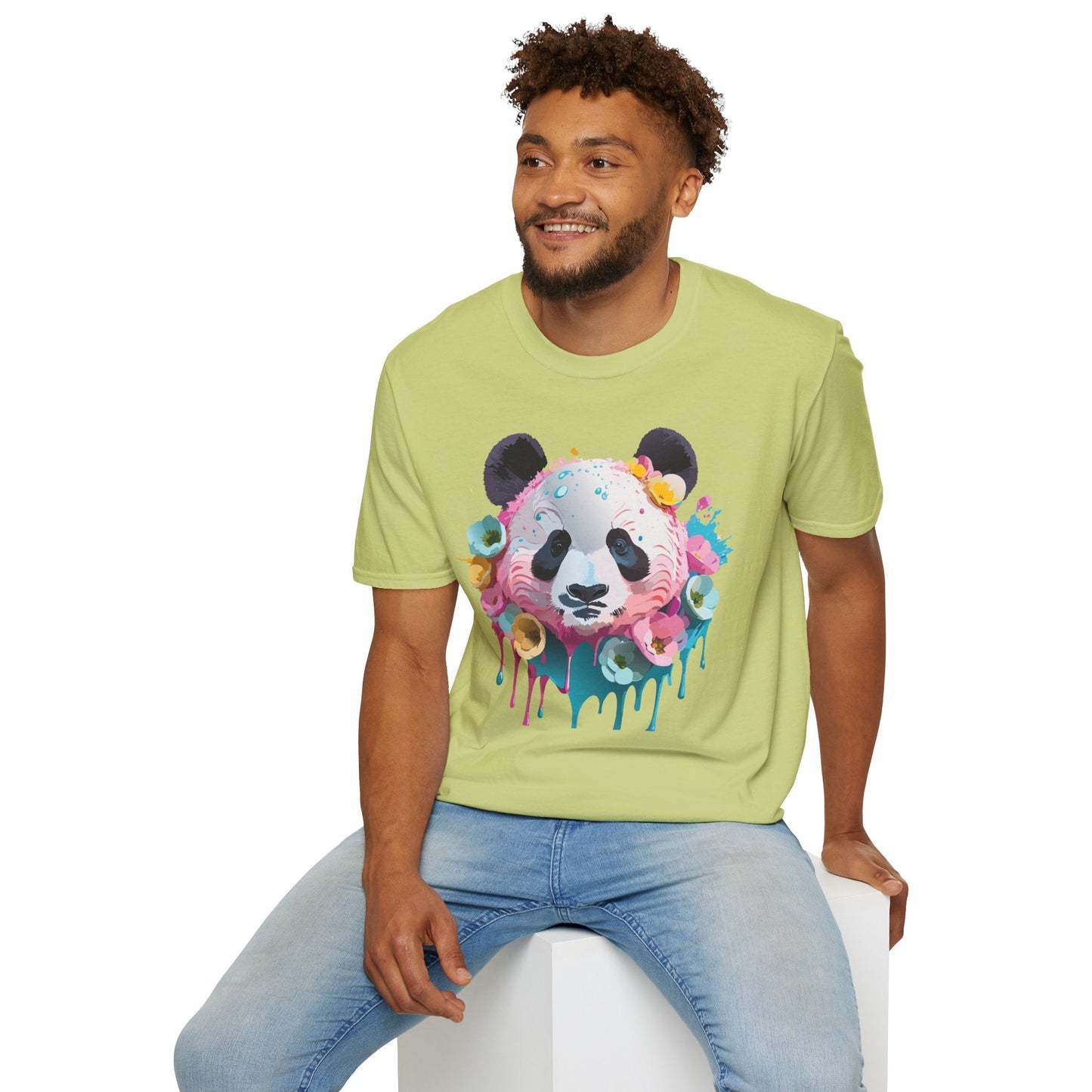 Panda Shirt Unisex T Shirt Graphic Tee Animal Print Gildan Softstyle 64000 100 Percent Cotton