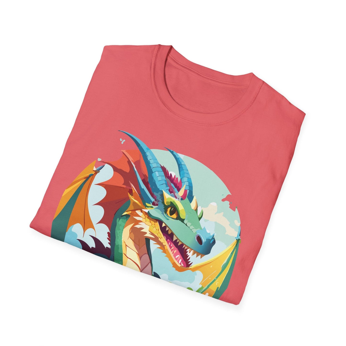 Unisex Dragon Graphic Tee By Gildan Softstyle 64000 Short Sleeve Cotton Tee Art Design