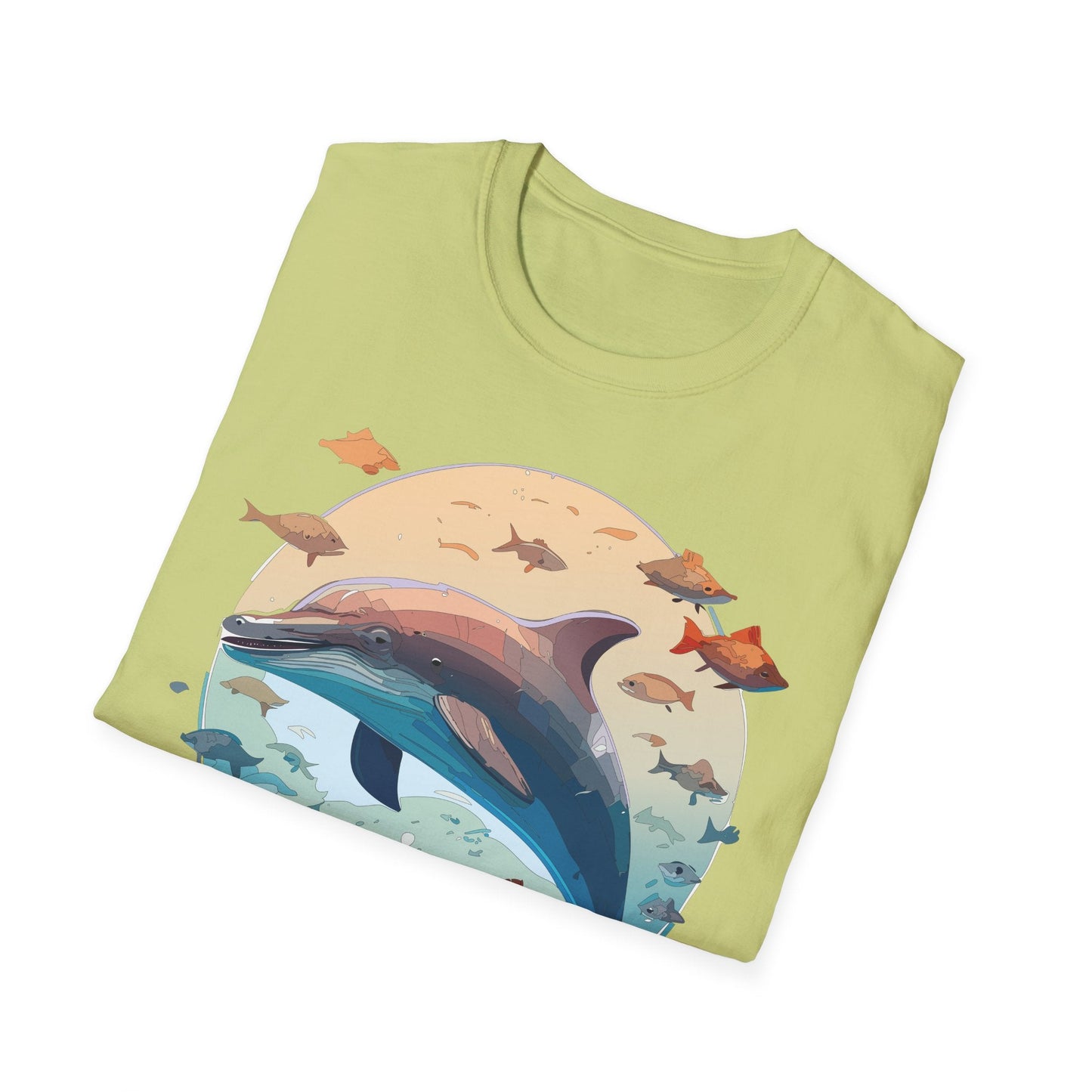 Dolphin Shirt Unisex Softstyle T Shirt 64000 100 Percent Ring Spun Cotton Tee For Everyday Comfort