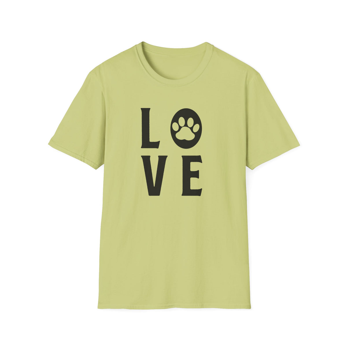 Love Paw T-Shirt Unisex Cotton Short Sleeves Pet Lover Tee with Paw Print