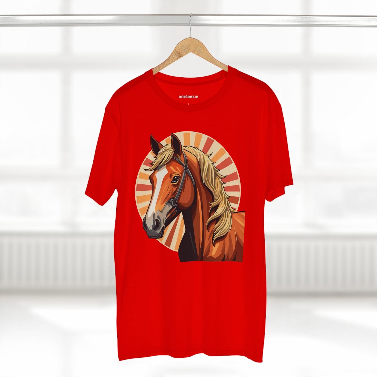 Unisex Premium Cotton Art Tee Featuring Horse Illustration Retro2Nova Animals Shirt Collection For All Seasons