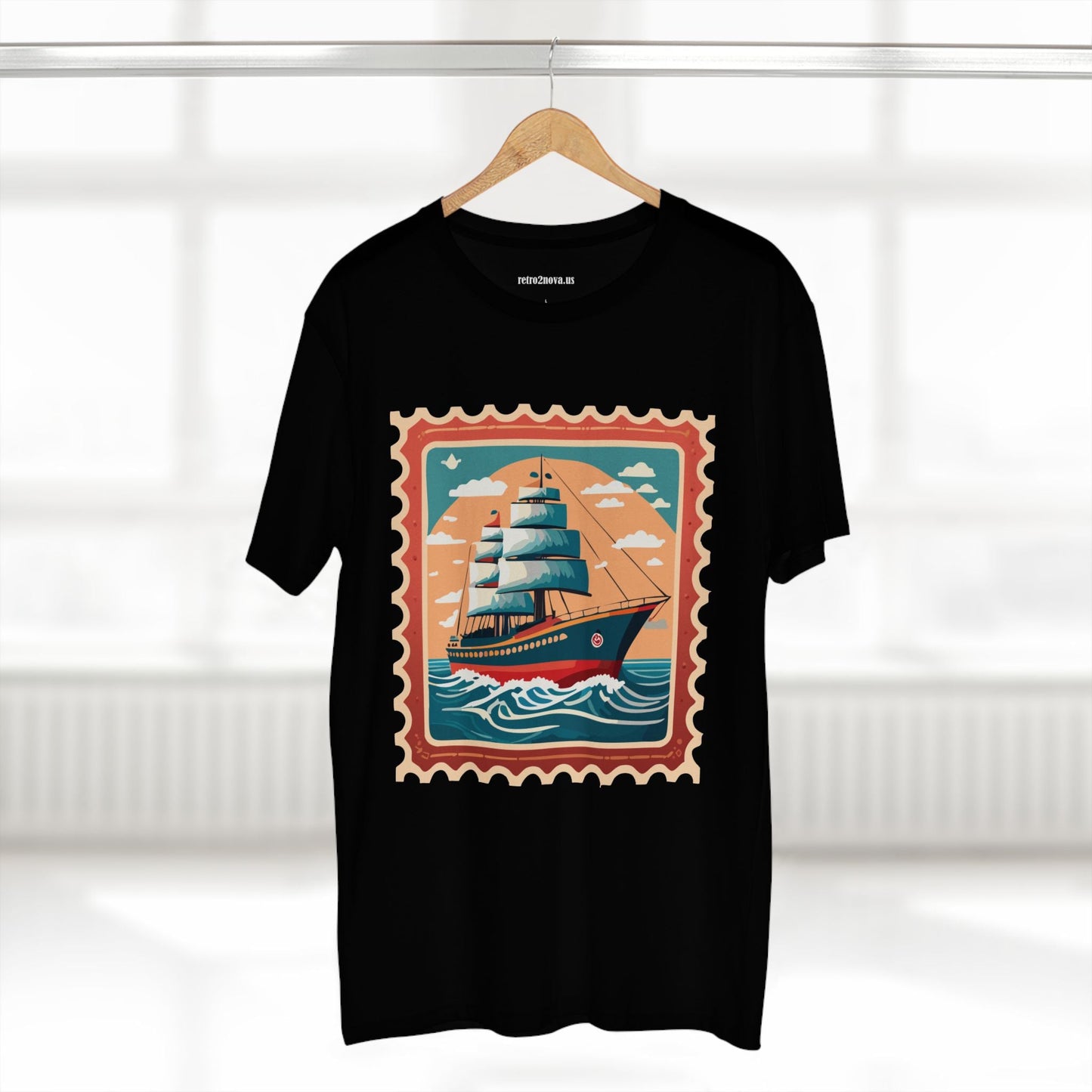 Postage Stamp Shirt Unisex Premium Cotton Tee With Original Art Design Retro2Nova