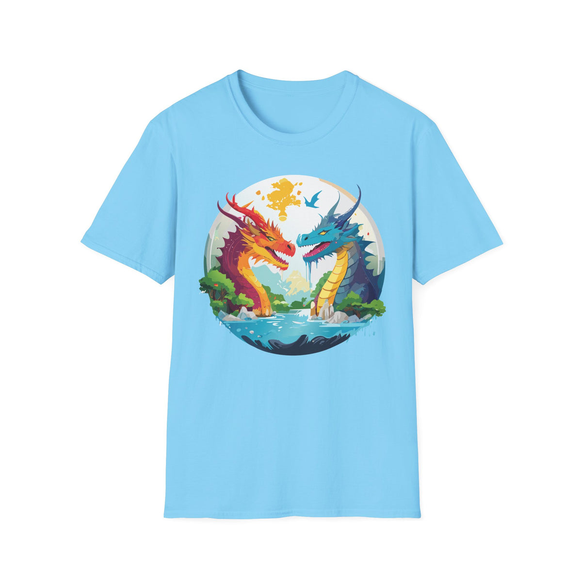 Dragon Graphic Tee Gildan Unisex 100 Cotton Tee Shirt with Animals Design h19