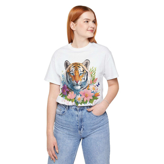 Tiger Graphic Unisex 100 Cotton Vintage Art with Animal Tee 4