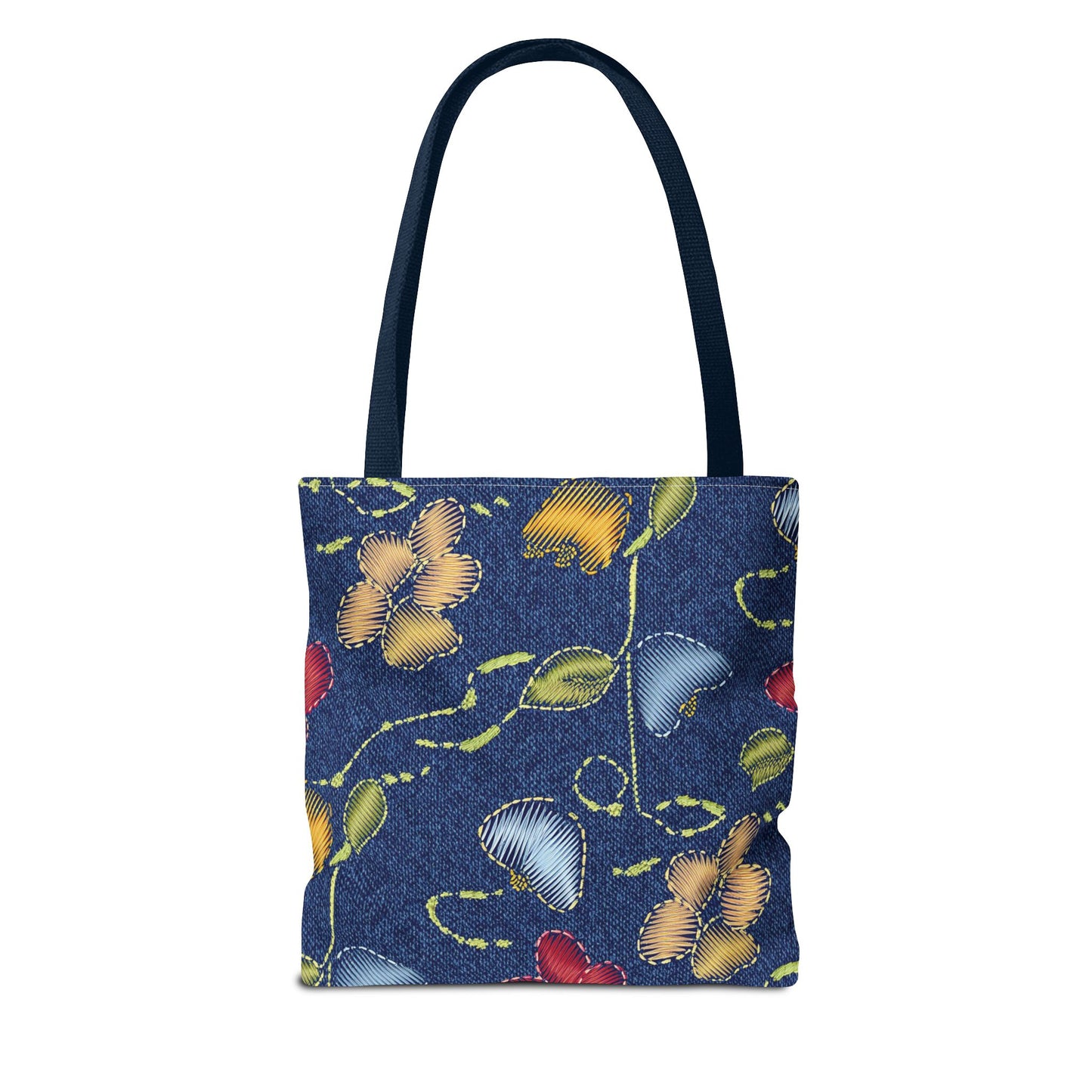 Denim Fabric Imitation Print Unisex Canvas Bag Poly Spun 3 Sizes Tote Bag 128