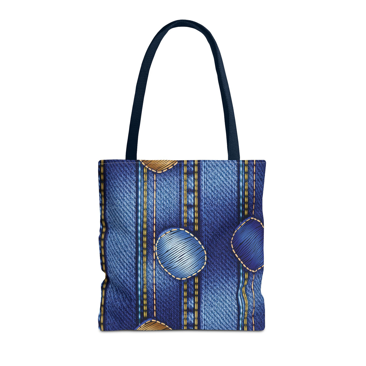 Denim Fabric Imitation Print Unisex Canvas Bag Poly Spun 3 Sizes Tote Bag 186-1