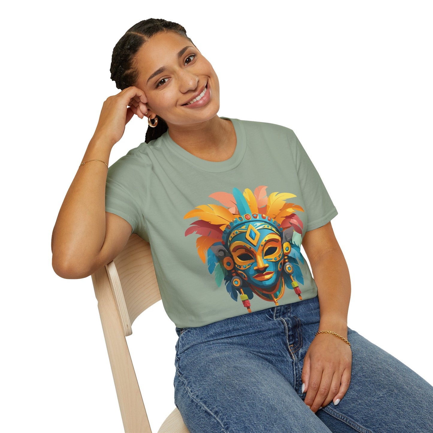 Mask Tee Shirt Unisex Graphic Design Short Sleeve Tee Gildan Softstyle 64000 Ring Spun Cotton