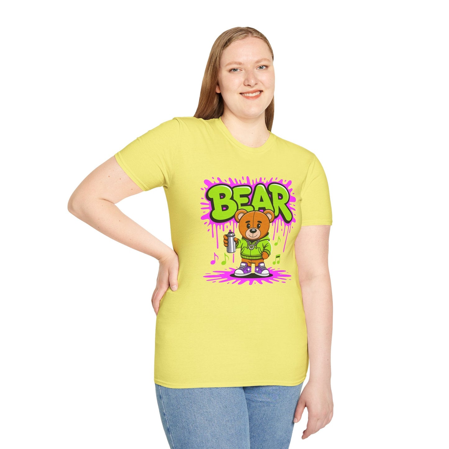 Unisex Cartoon T Shirt With Funny Animals Print Gildan Softstyle 64000 Tee Comfortable Everyday Wear